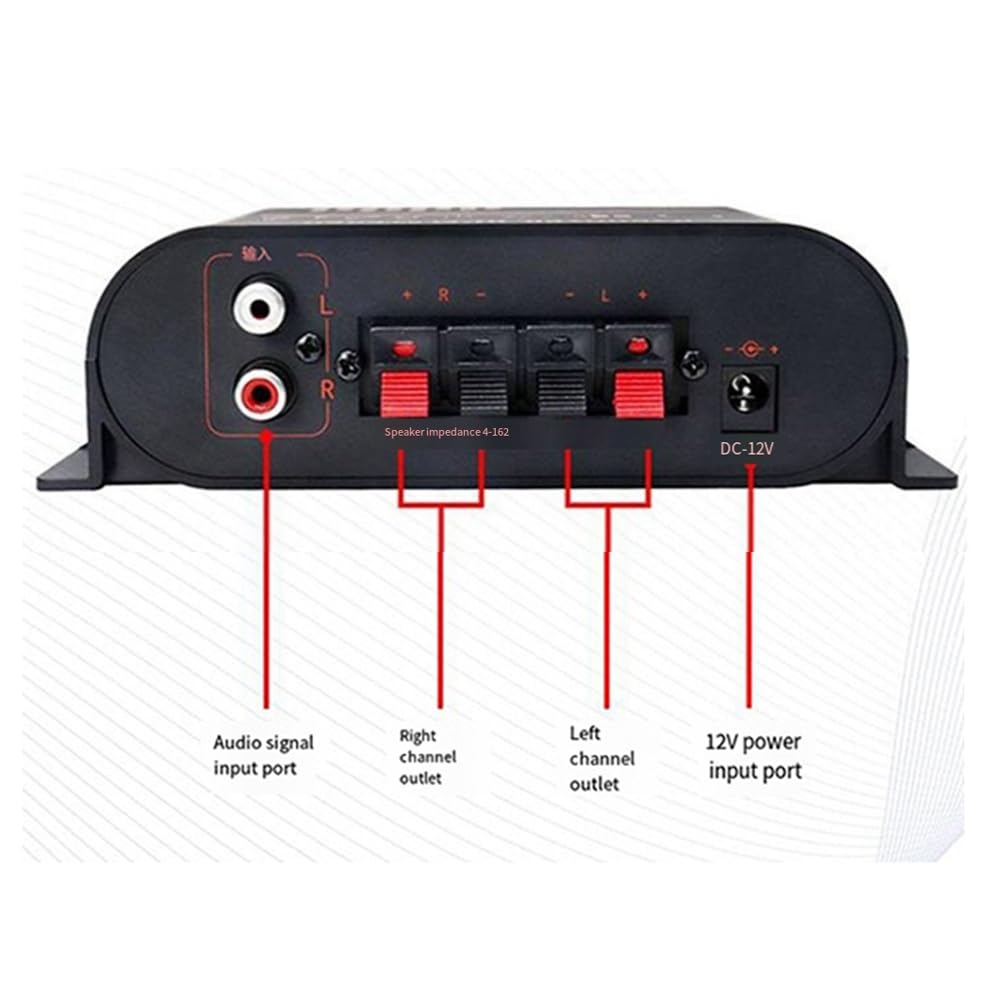 53CC Stereo Amplifier - 2 Channel Home Audio Power Amplifier for Passive Speakers | High Fidelity Sound for Home Theater, Music & Gaming Systems