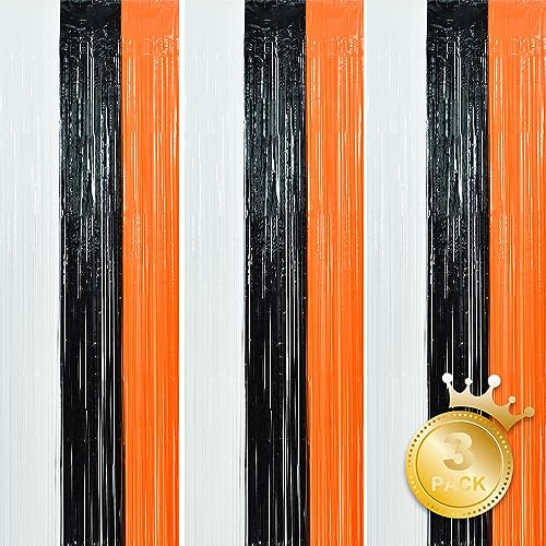 3 Pack-White Black Orange