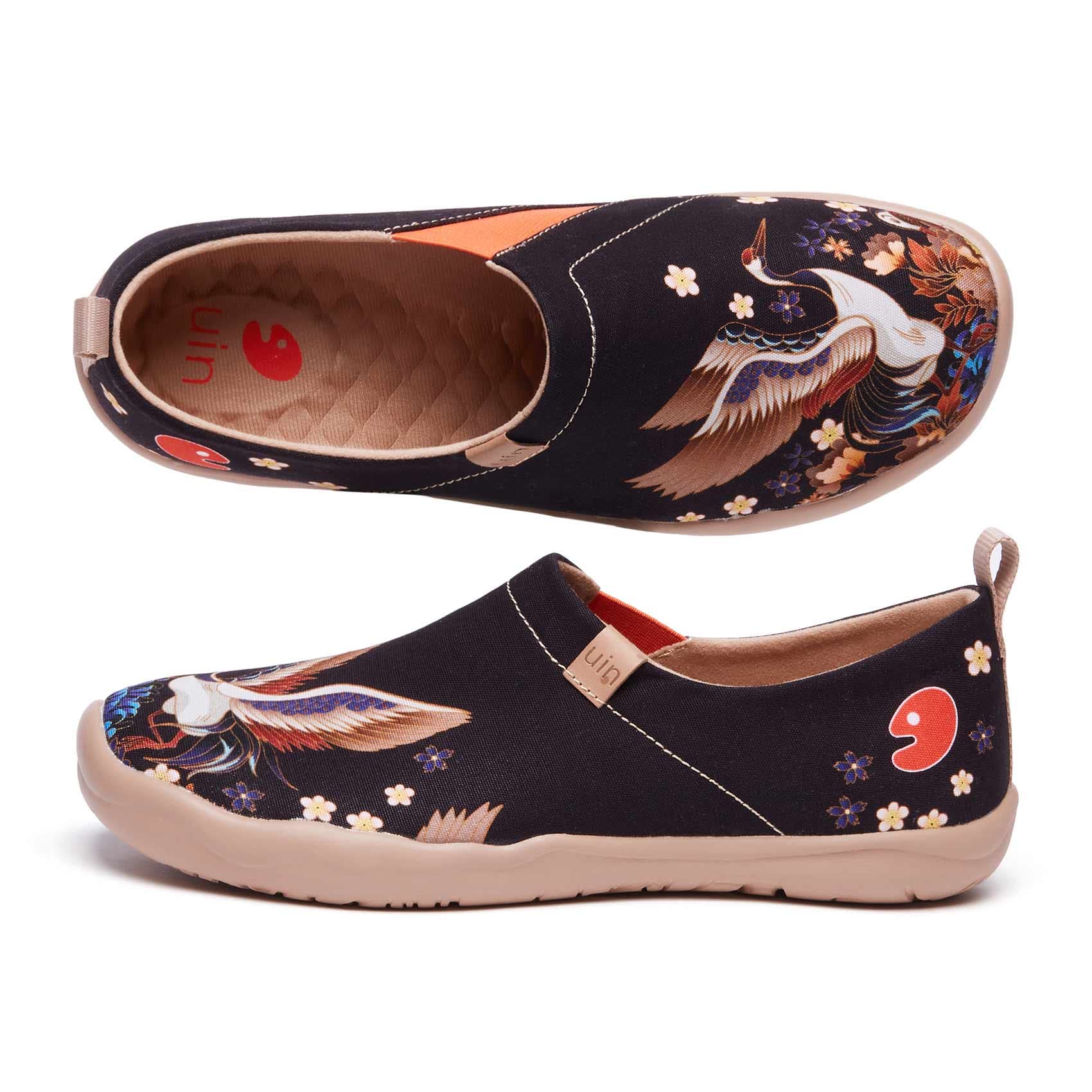 UIN Women's Art Travel Slip-On Shoes - Lightweight Breathable Casual Loafers for Women - Comfortable Walking Flats for Travel, Work & Everyday Wear