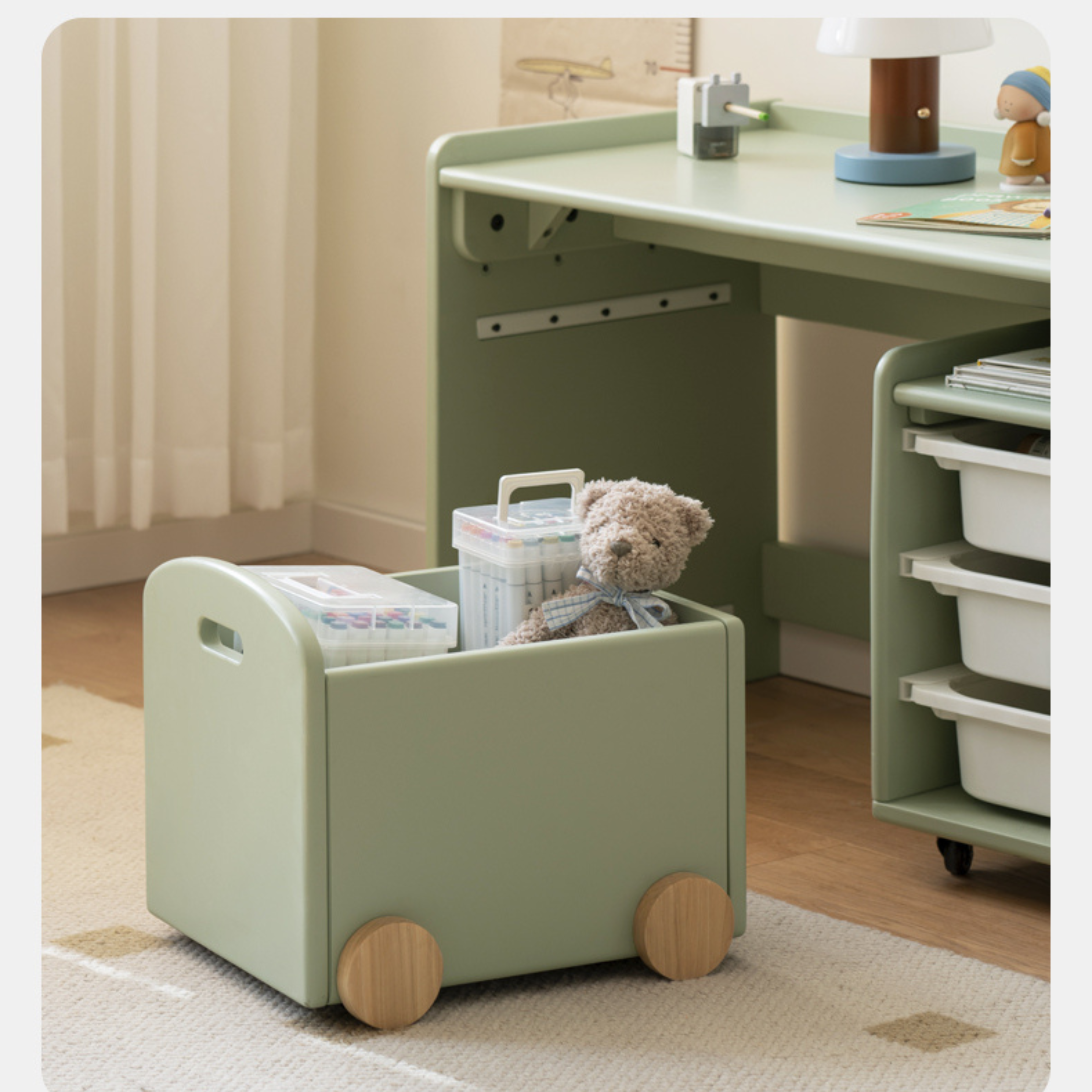 Solid Wood Kids Lift Top Desk with Storage - Study Table & Organizer for Children's Room, Homework, and Crafting