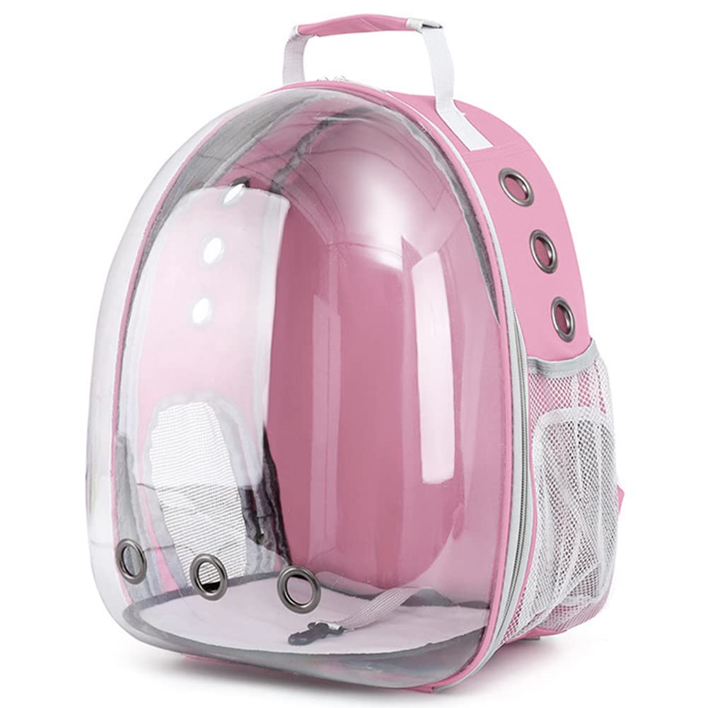 Premium Pet Backpack Carrier for Cats, Small Dogs & Bunnies - Escape-Proof Harness Included - Travel, Hiking & Outdoor Adventures - Breathable & Comfortable (Pink) | Perfect for Vet Visits, Air Travel & Daily Commutes