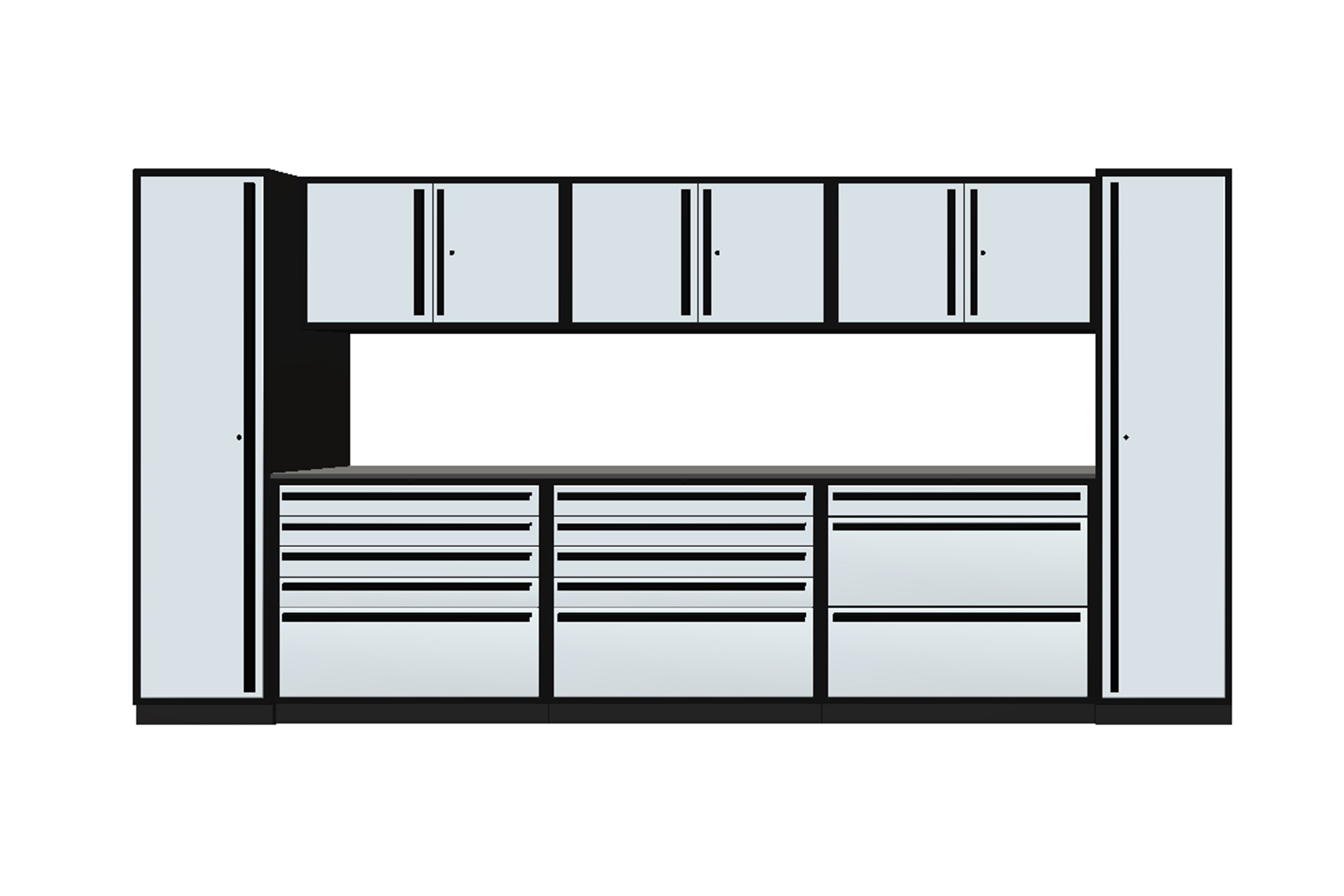 ProSlat Fusion Plus 160 Single Door Locker Preconfigured Array - Heavy Duty Garage Storage Solution for Tools & Equipment Organization