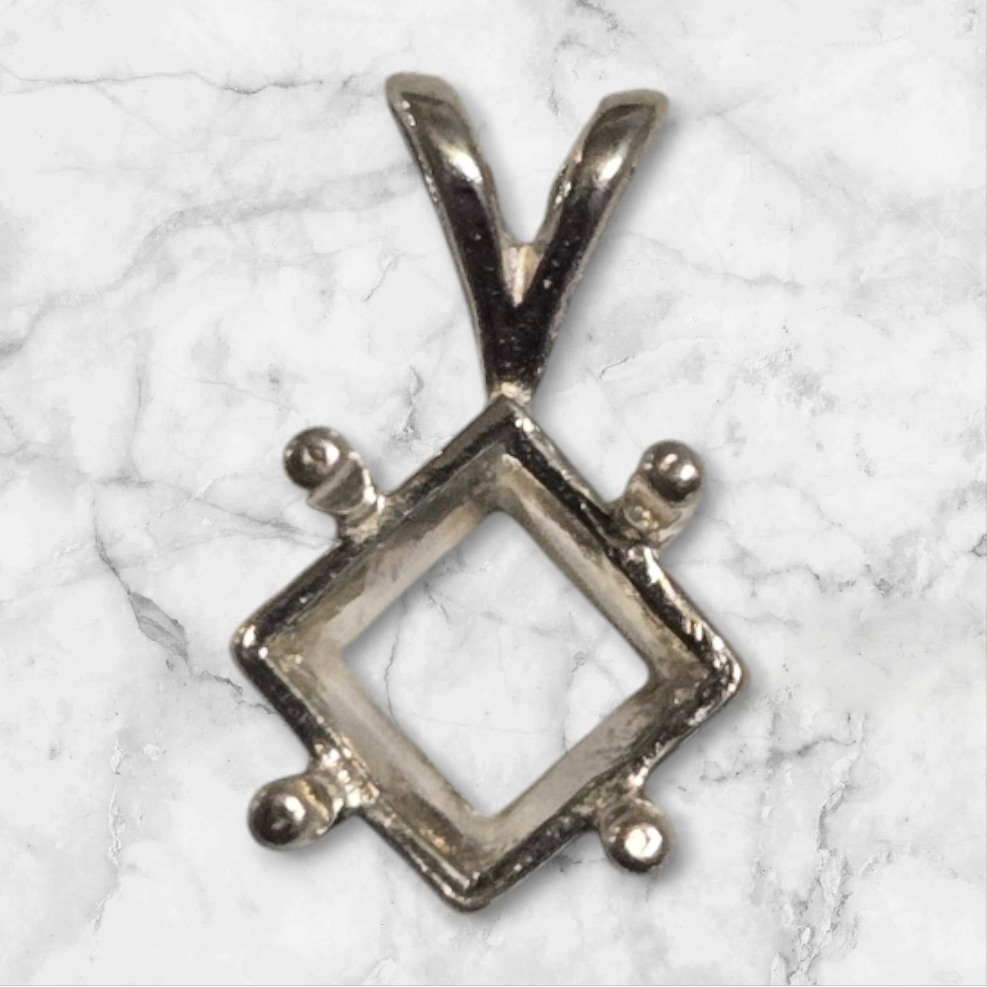 Premium 4mm & 12mm Square Pendant Settings - Solid Sterling Silver or 14k Gold - Handcrafted in USA - Perfect for Necklaces, Bracelets & Jewelry Making