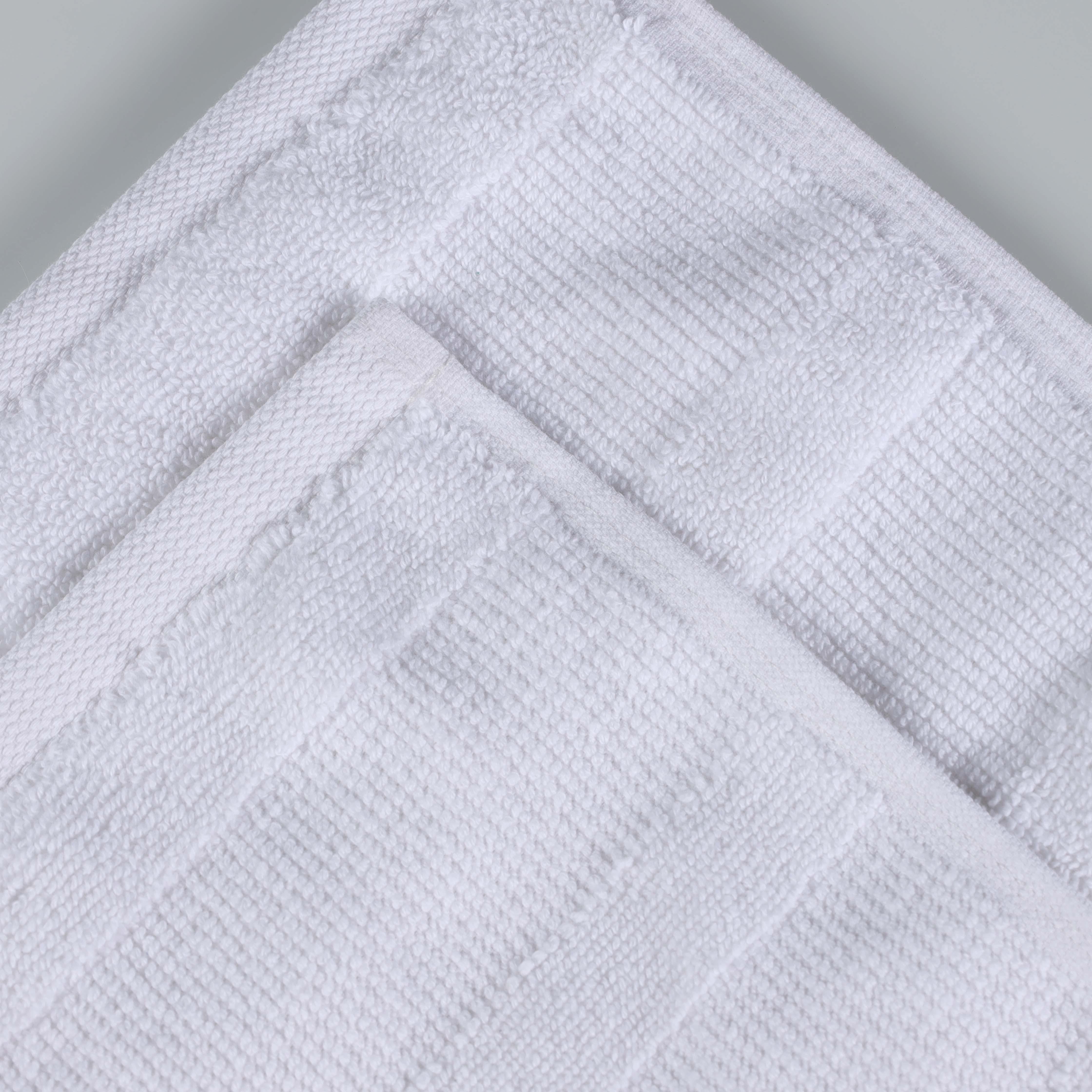 Premium Roma Cotton Ribbed Textured Hand Towels - Soft & Absorbent Bathroom Towel Set of 6 - Perfect for Kitchen, Guest Bathroom & Spa Use