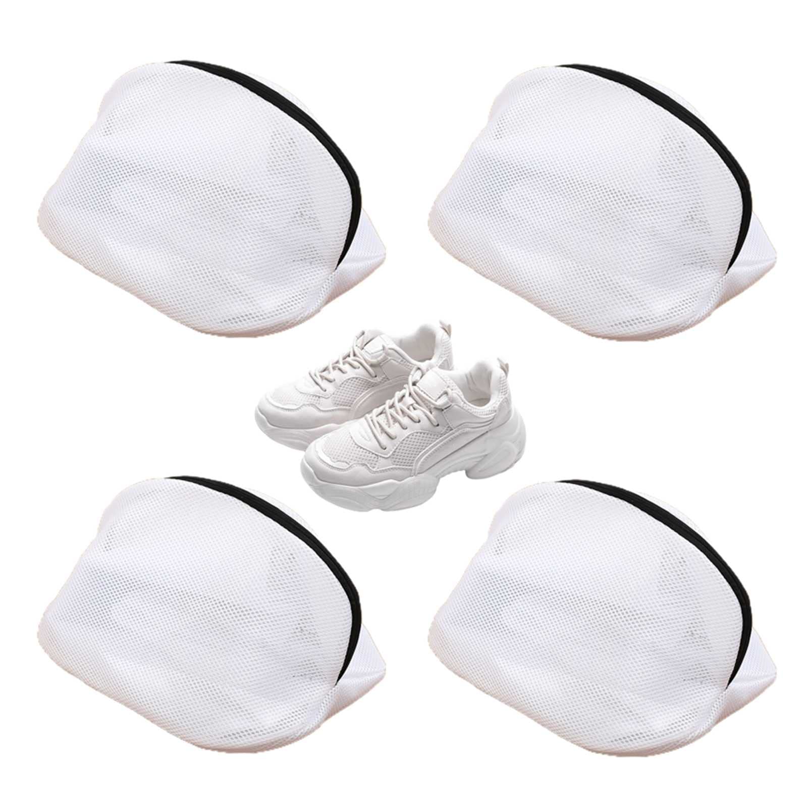 Reusable Mesh Shoe Wash Bags for Sneakers, Bras & Socks - 4 Pack Laundry Protection Bags for Washer & Dryer | Perfect for Travel, Gym & Home Use