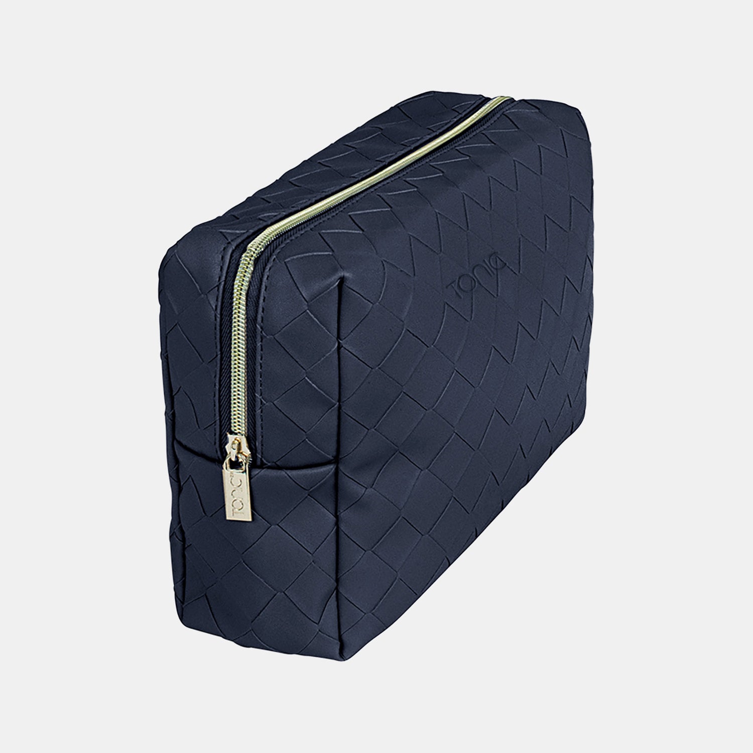 Premium 2-Piece Woven Navy Beauty Bags Set - Travel Cosmetic Organizer & Makeup Storage Pouch for Women | Ideal for Gym, Vacation & Daily Essentials