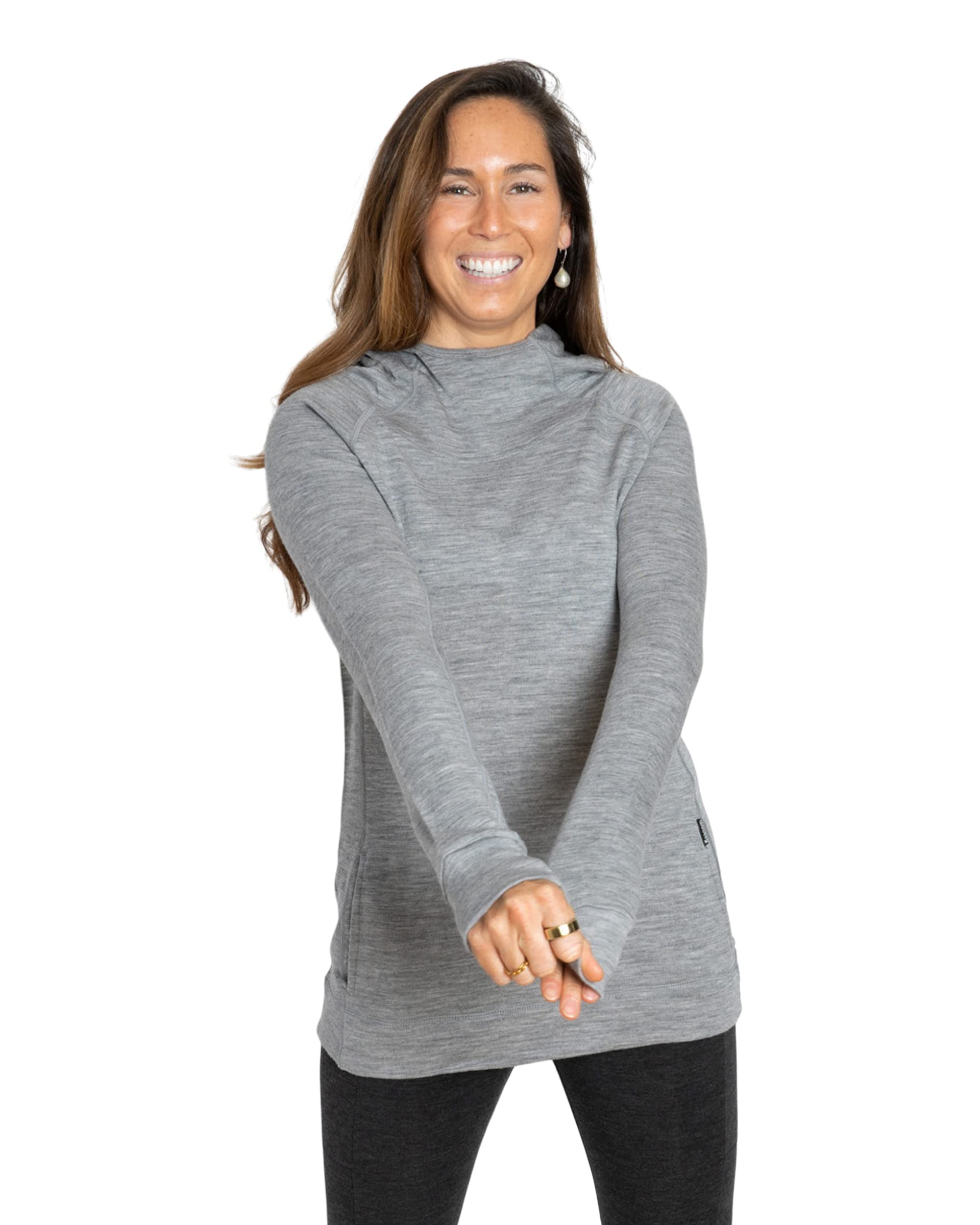 Woolly Clothing Co. Women's Merino Wool Pullover Hoodie - Mid Weight Thermal Sweatshirt - Moisture Wicking, Breathable & Odor Resistant - Perfect for Hiking, Travel & Winter Layering