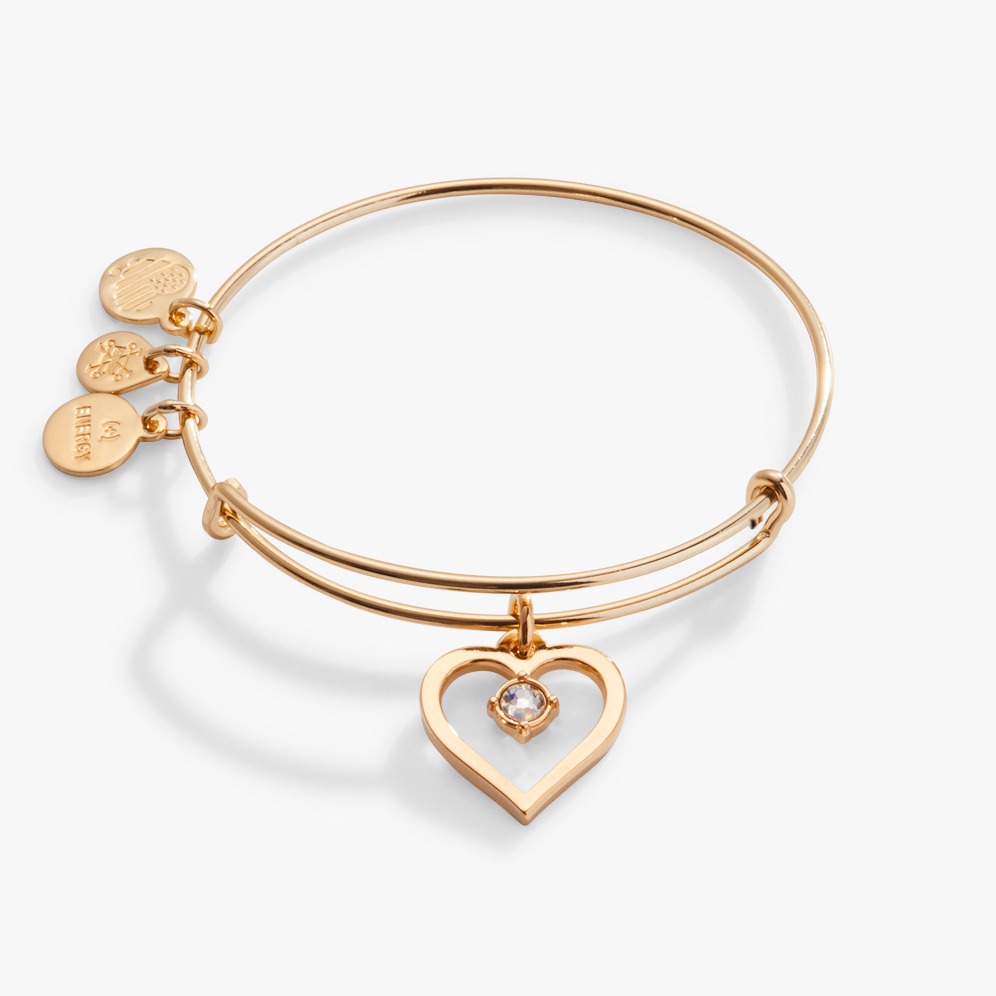 Heart Charm Crystal Bangle Bracelet for Women - Elegant & Dainty Jewelry Gift for Valentine's Day, Anniversary & Special Occasions