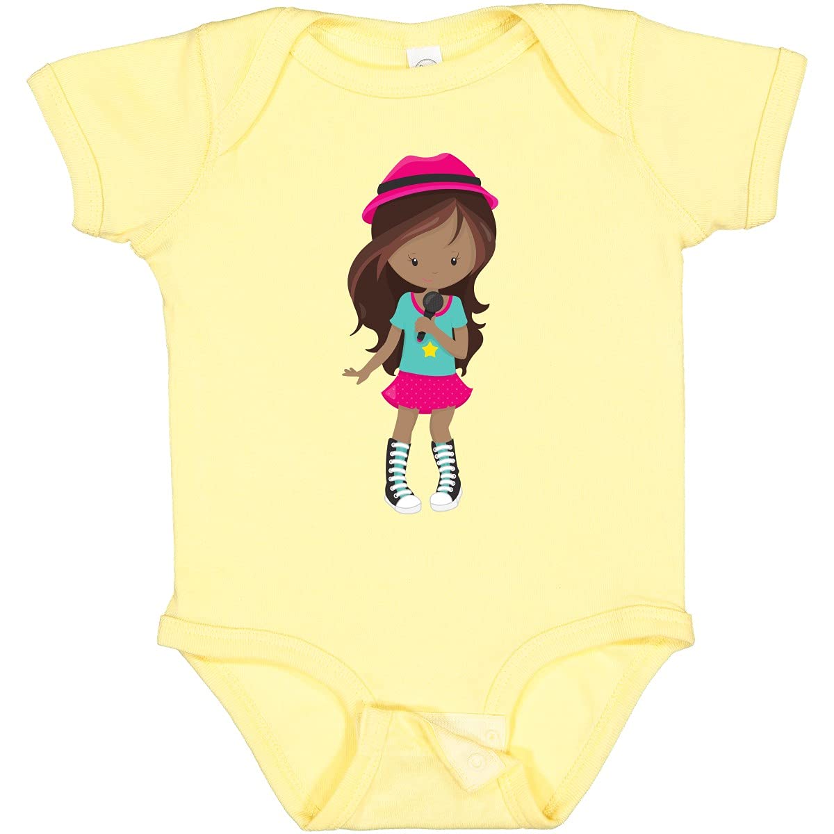 Inktastic African American Girl Rock Band Singer Baby Bodysuit - Cute Music-Themed Onesie for Infants & Toddlers - Perfect for Concerts, Birthdays & Photo Shoots