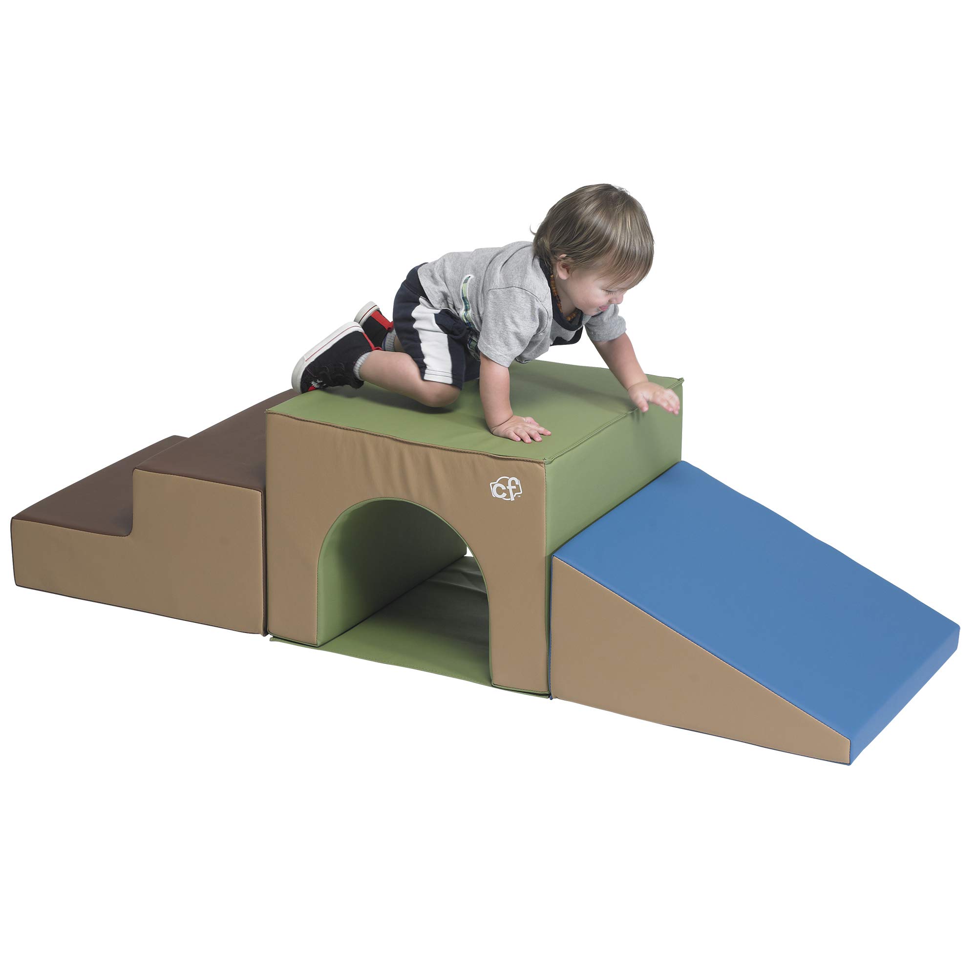 CF805-172 3-Piece Over & Under Tunnel Climber - Soft Indoor Play Climber for Toddlers & Babies | Safe Crawling & Climbing Toy for Daycare, Playroom & Home