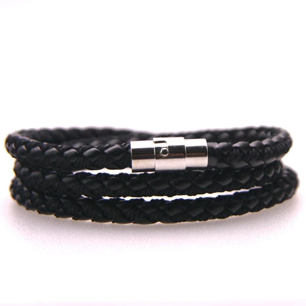 Men's & Women's Fashion Cuff & Link Bracelets - Leather & Woven Multilayer Bracelets in Black & Brown - Perfect for Casual Wear, Gifts & Everyday Accessories