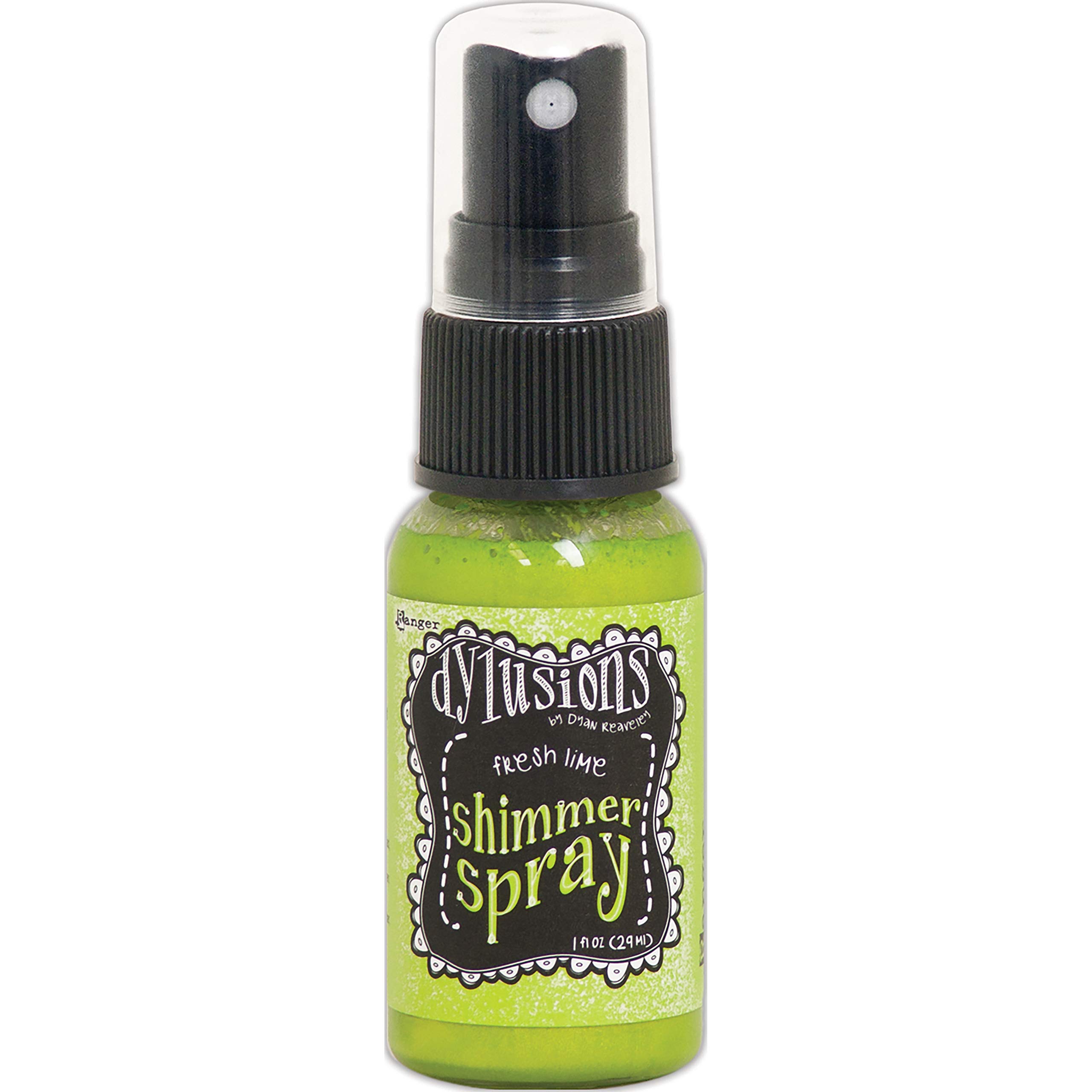 Dylusions Shimmer Sprays 1oz - Fresh Lime | Vibrant Metallic Spray Paint for Art Journals, DIY Crafts & Scrapbooking | Perfect for Mixed Media Projects & Card Making