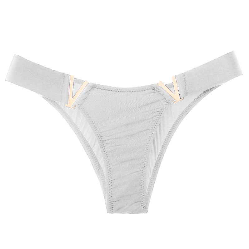 ZASUWA Women's V-Neck Solid Color Underwear - Comfortable & Breathable Panties for Daily Wear, Yoga, and Sleep