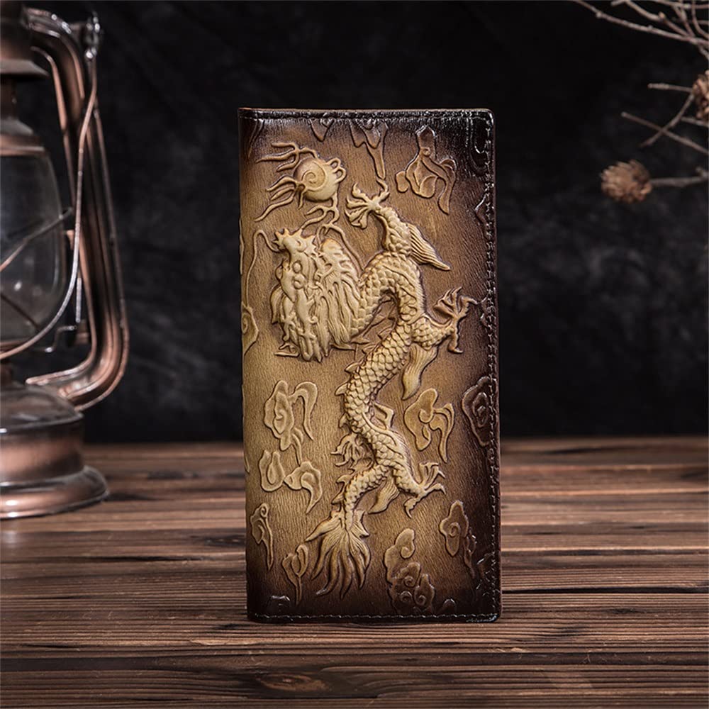 MMLLZEL Men's Leather Wallet - Slim RFID Blocking Multi-Card Holder with Money Clip | Retro Business Wallet for Credit Cards & Cash (Brown) | Perfect for Office, Travel & Everyday Use