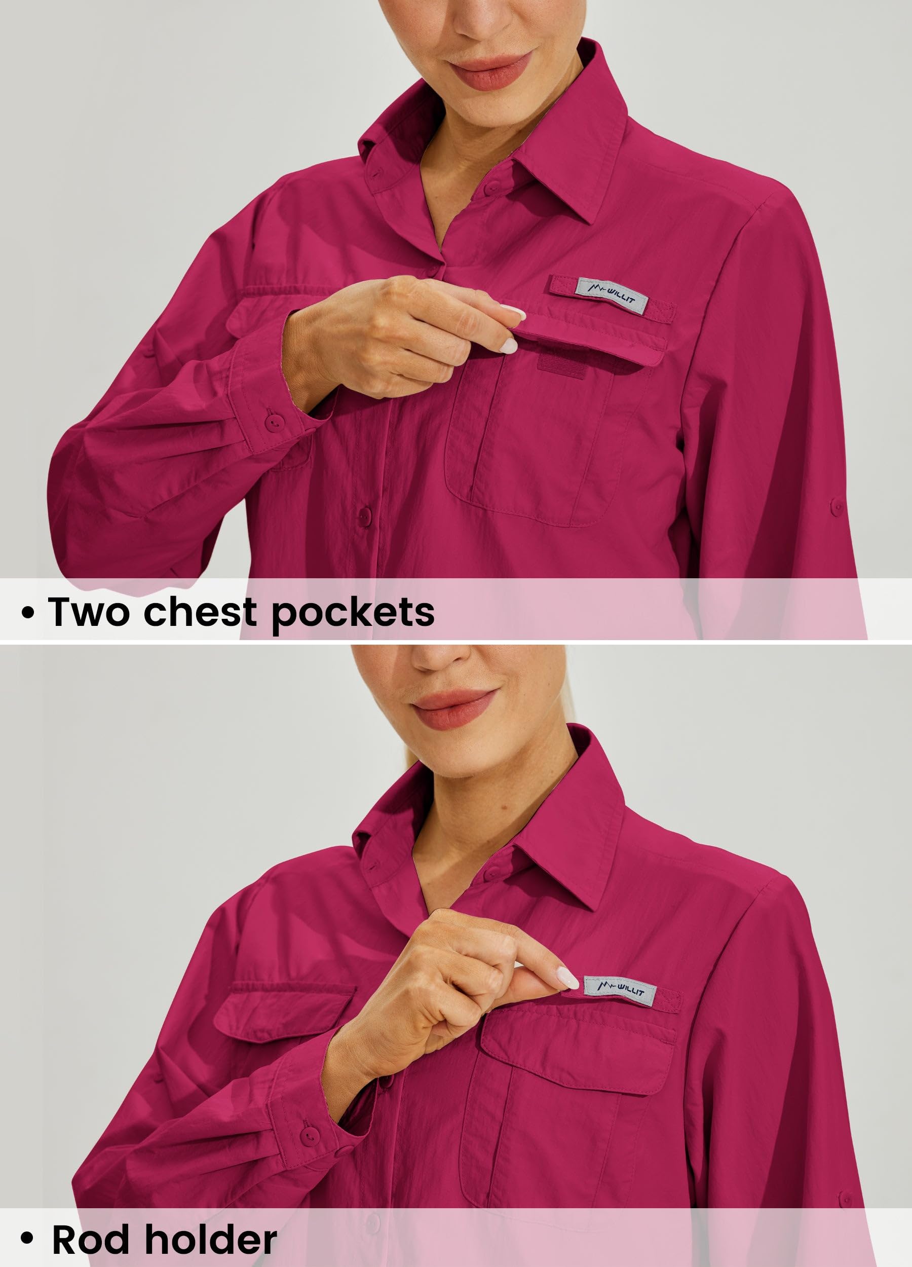 Women's UPF 50+ Sun Protection Long Sleeve Shirt - Quick Dry SPF Fishing & Hiking Shirt for Outdoor Activities | Beach, Camping, Travel