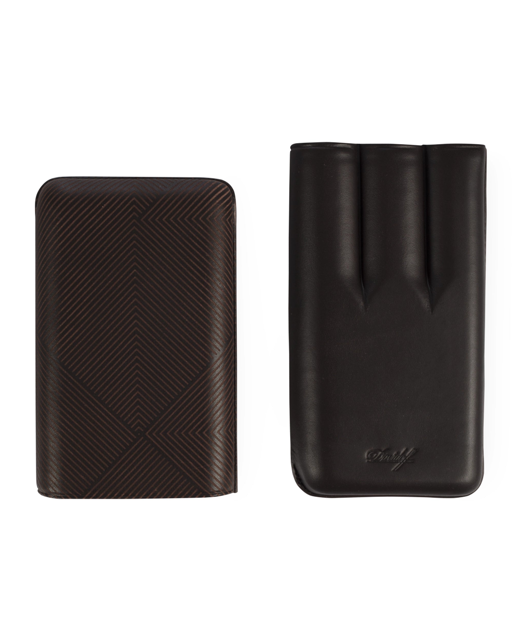 Premium Davidoff Leather Cigar Case with Leaf Design - Travel Humidor for Cigar Aficionados | Perfect for Gifts, Business Trips & Outdoor Smoking