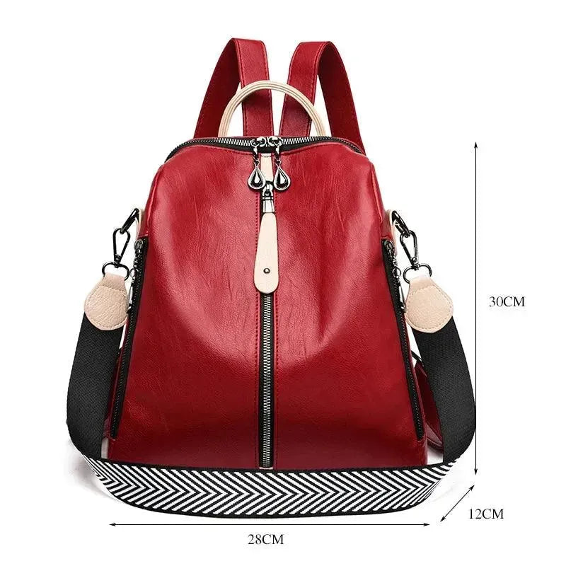Premium Soft Leather Women's Backpack - Fashionable & Durable Designer Handbag for Work, Travel & Daily Use