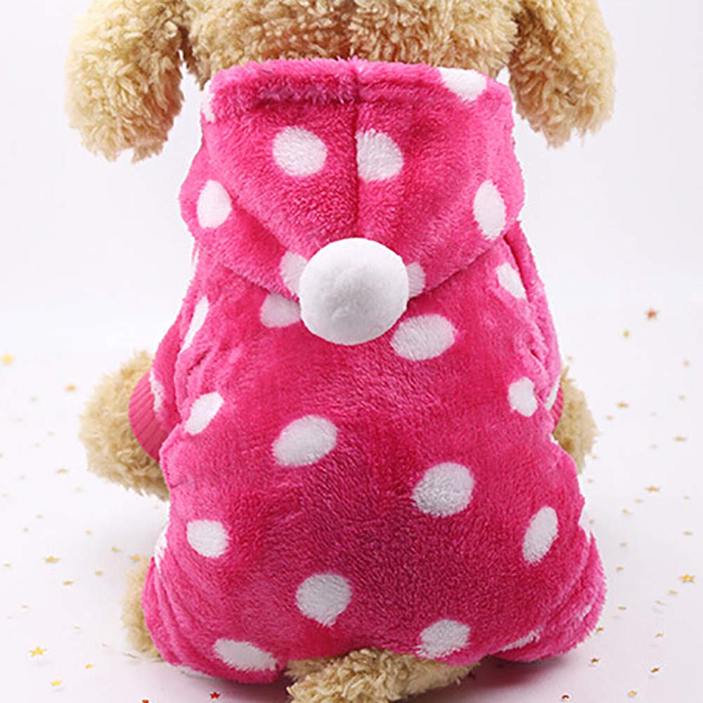 Cute Colorful Hooded Coat Dress for Dogs & Cats - Blue & Pink Pet Sweaters, Extra Large (XL) Size - Warm & Stylish Winter Outfit for Outdoor Walks & Playtime
