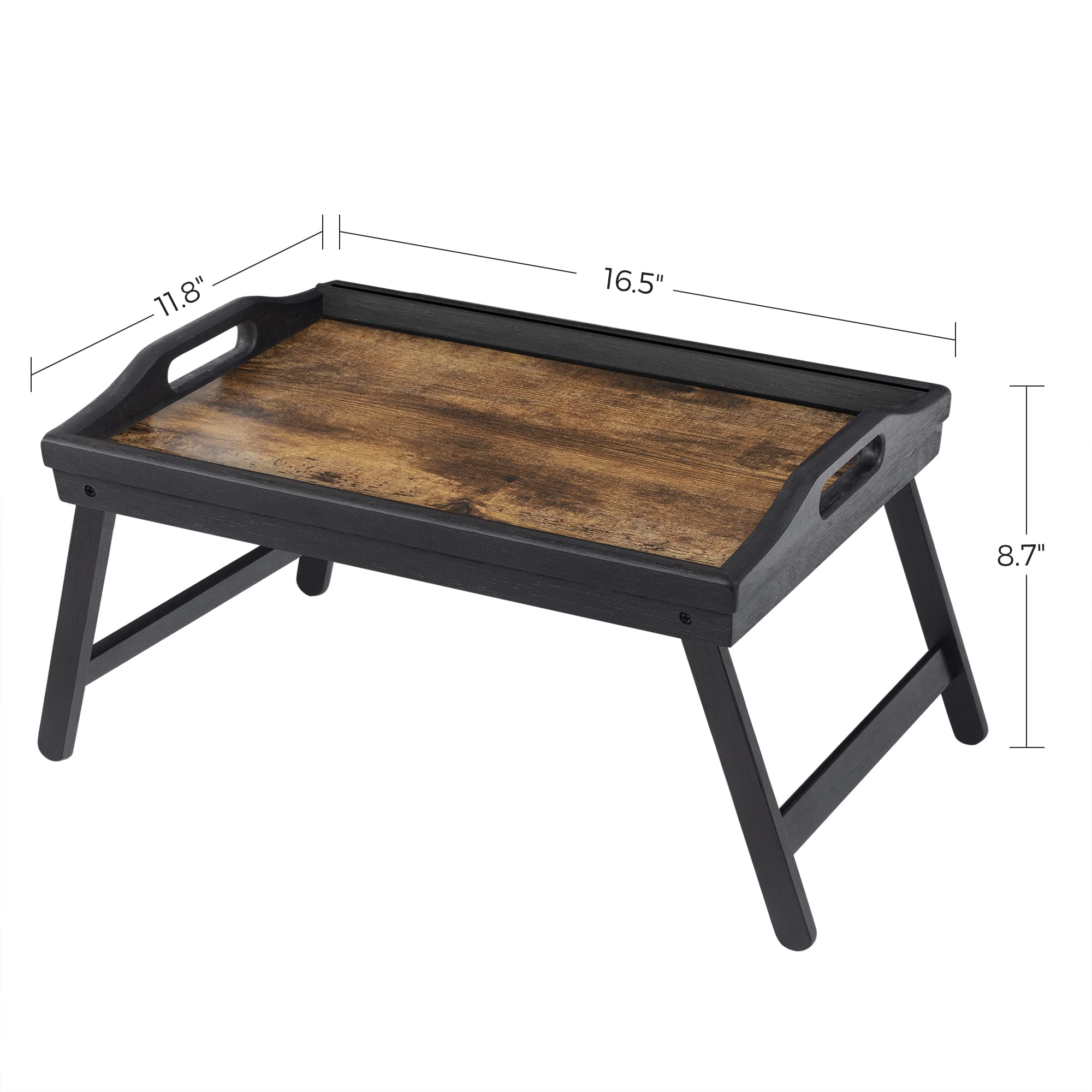 SONGMICS Bamboo Bed Tray with Folding Legs - Breakfast & Laptop Tray for Sofa/Bed Use