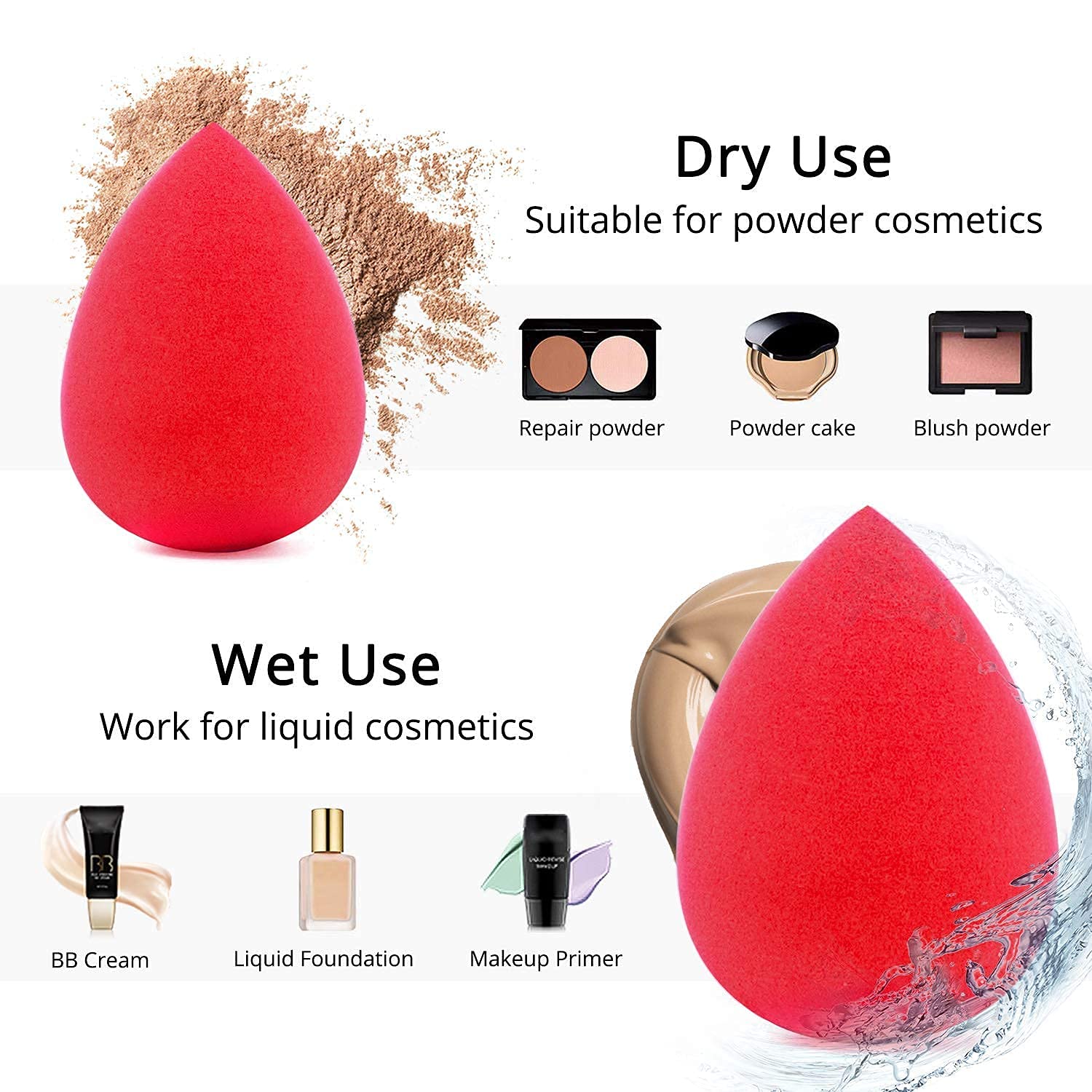 NAPP MALL Professional Beauty Blender Makeup Sponge - Soft Foundation Blender for Liquid, Powder & Cream Cosmetics - Perfect for Face & Neck Makeup Application (Great for Daily Use, Travel & Professional Makeup Artists)