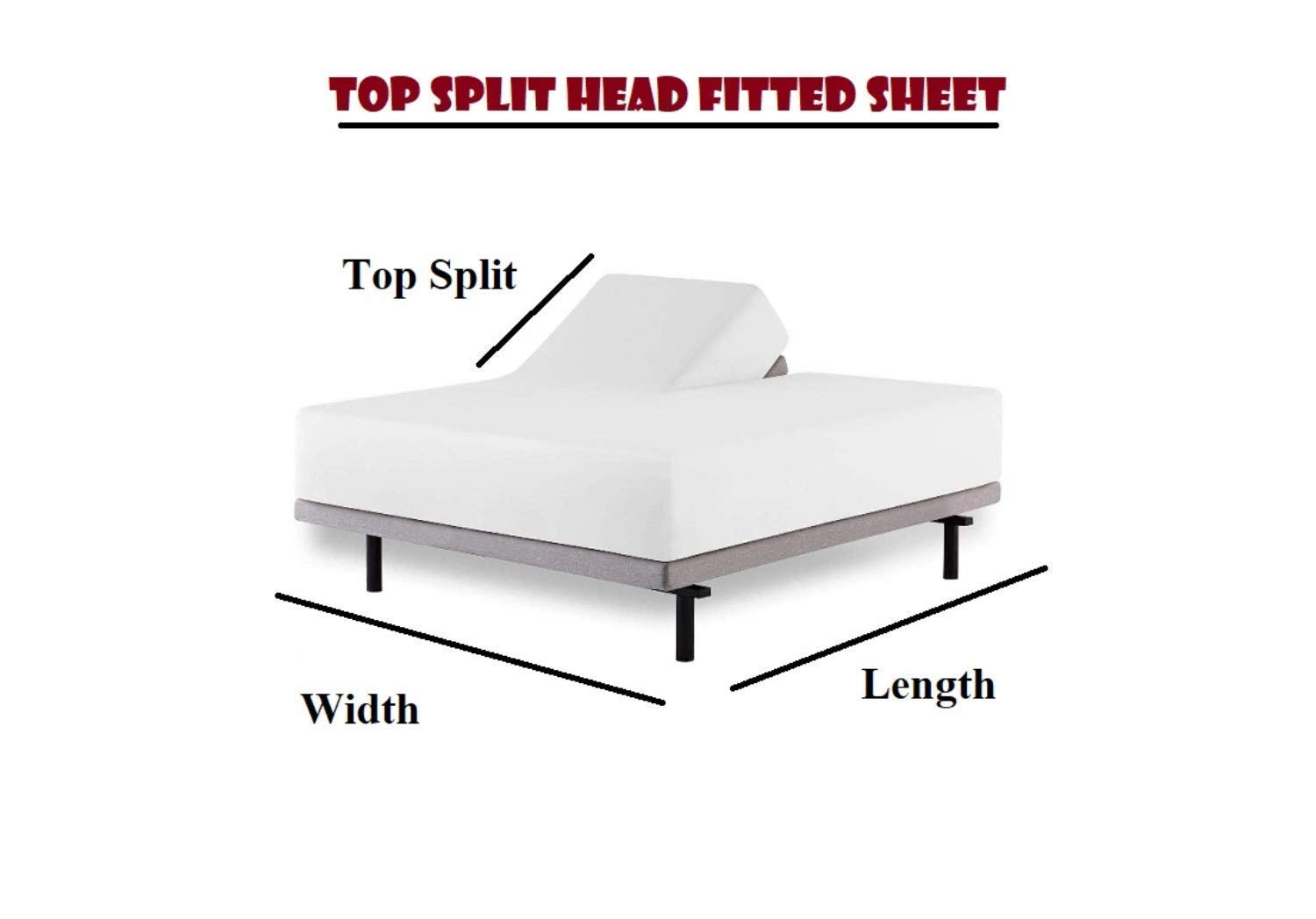 Premium 800 Thread Count 100% Cotton Split Queen Sheet Set for Adjustable Beds - 21