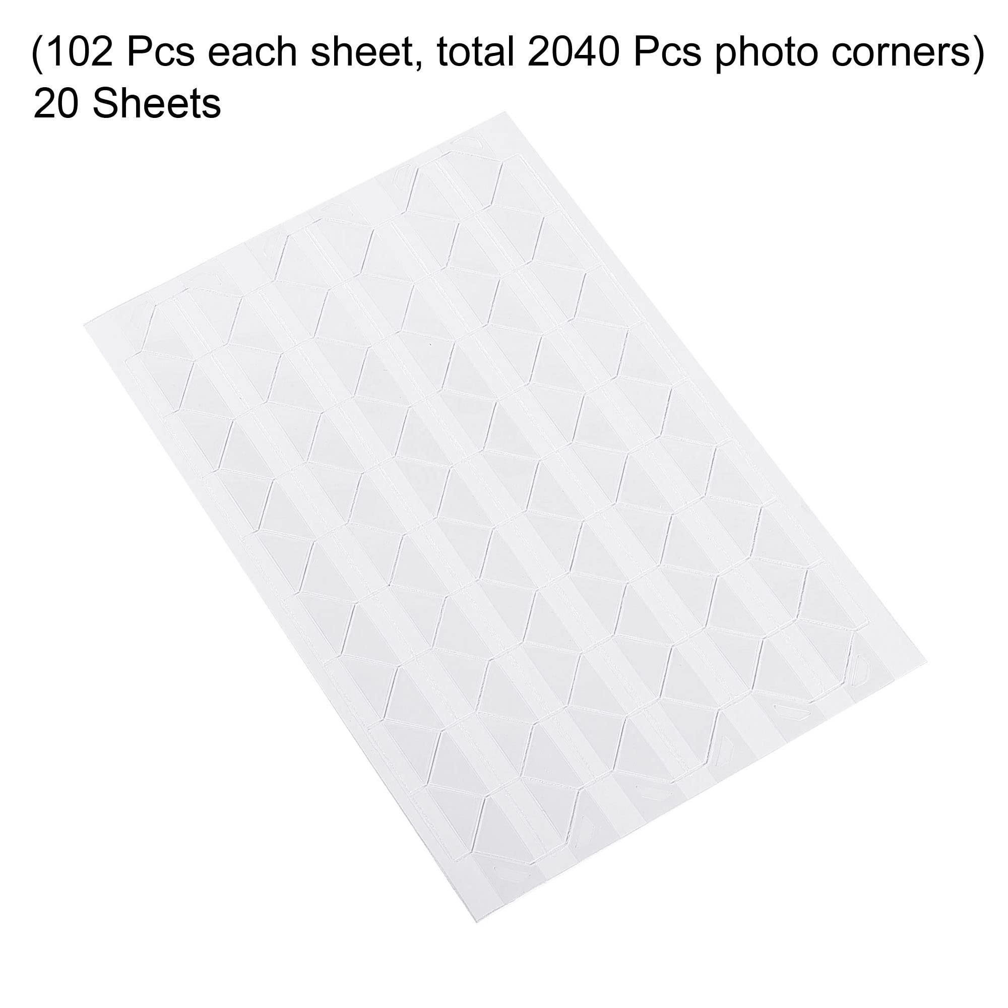 PATIKIL 2040-Piece PVC Self-Adhesive Photo Corner Stickers - 20 Sheets for DIY Scrapbooking, Journaling & Photo Albums | White Picture Mounting Labels for Crafts, Memory Books & Card Making