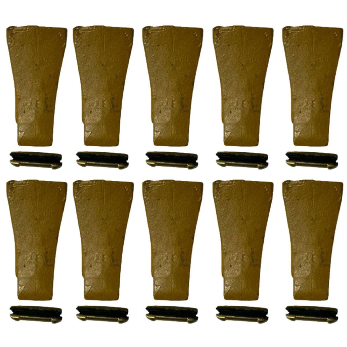 TF23D TF-23 Digging Teeth & TF23P Flex Pins - Compatible with Bobcat & John Deere Excavators (10-Pack) - Heavy Duty Replacement Parts for Construction & Landscaping Projects