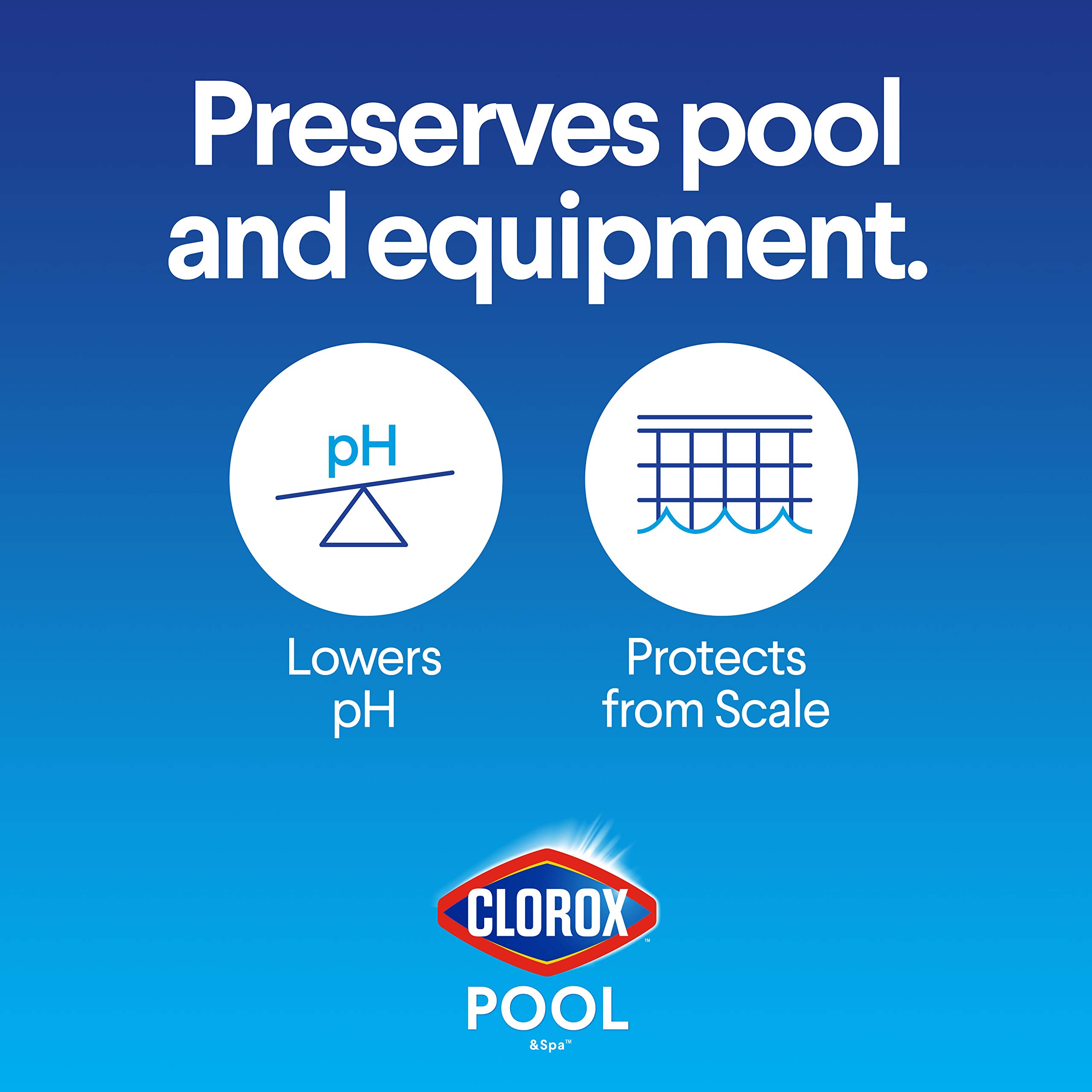 Clorox Pool & Spa pH Down - 5LB Pool Chemical for pH Balancing | Reduces High pH Levels | Prevents Eye & Skin Irritation | Ideal for Inground & Above Ground Pools, Hot Tubs & Spas