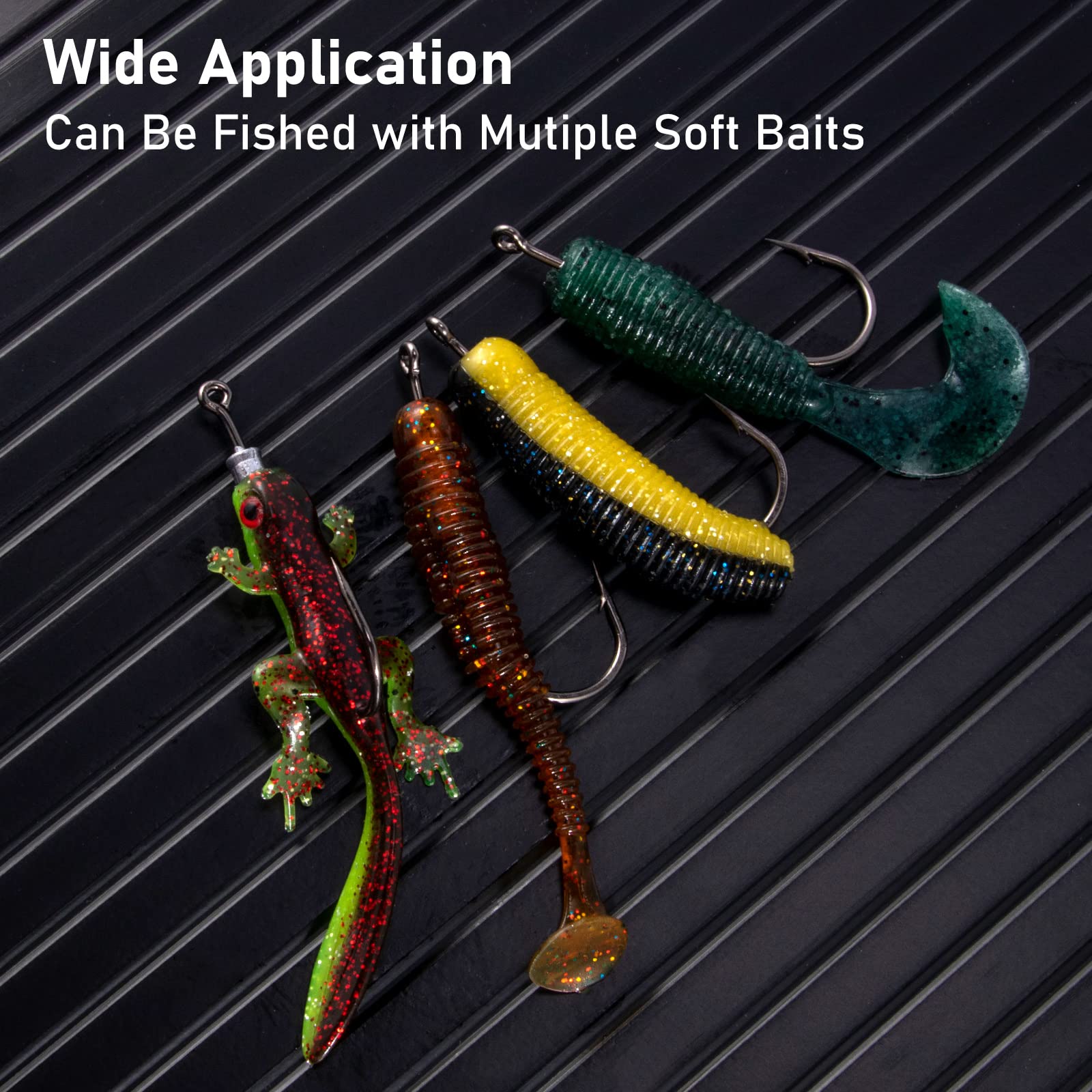 Dr.Fish 20 Pack Weighted Swimbait Hooks - Straight Shank Round Bend Bass Fishing Jig Hooks for Worm Lures | Saltwater & Freshwater Fishing Gear for Bass, Trout, and Walleye | Perfect for Soft Plastic Baits and Live Bait Fishing
