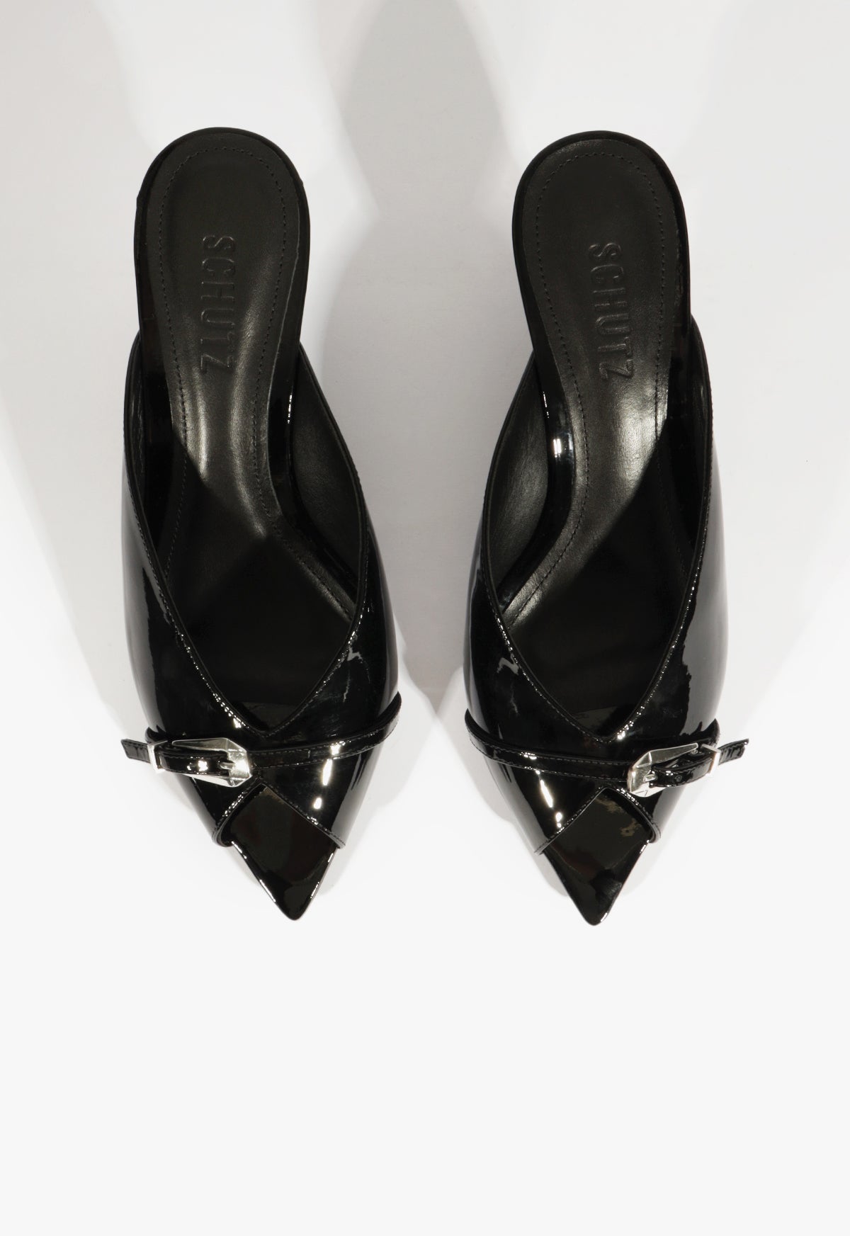 Lena Mule Patent Leather Pump Shoes for Women - 2.4 Inch Mid Heel, Comfortable & Stylish (Style #S2205800140003) - Perfect for Office, Party & Evening Wear
