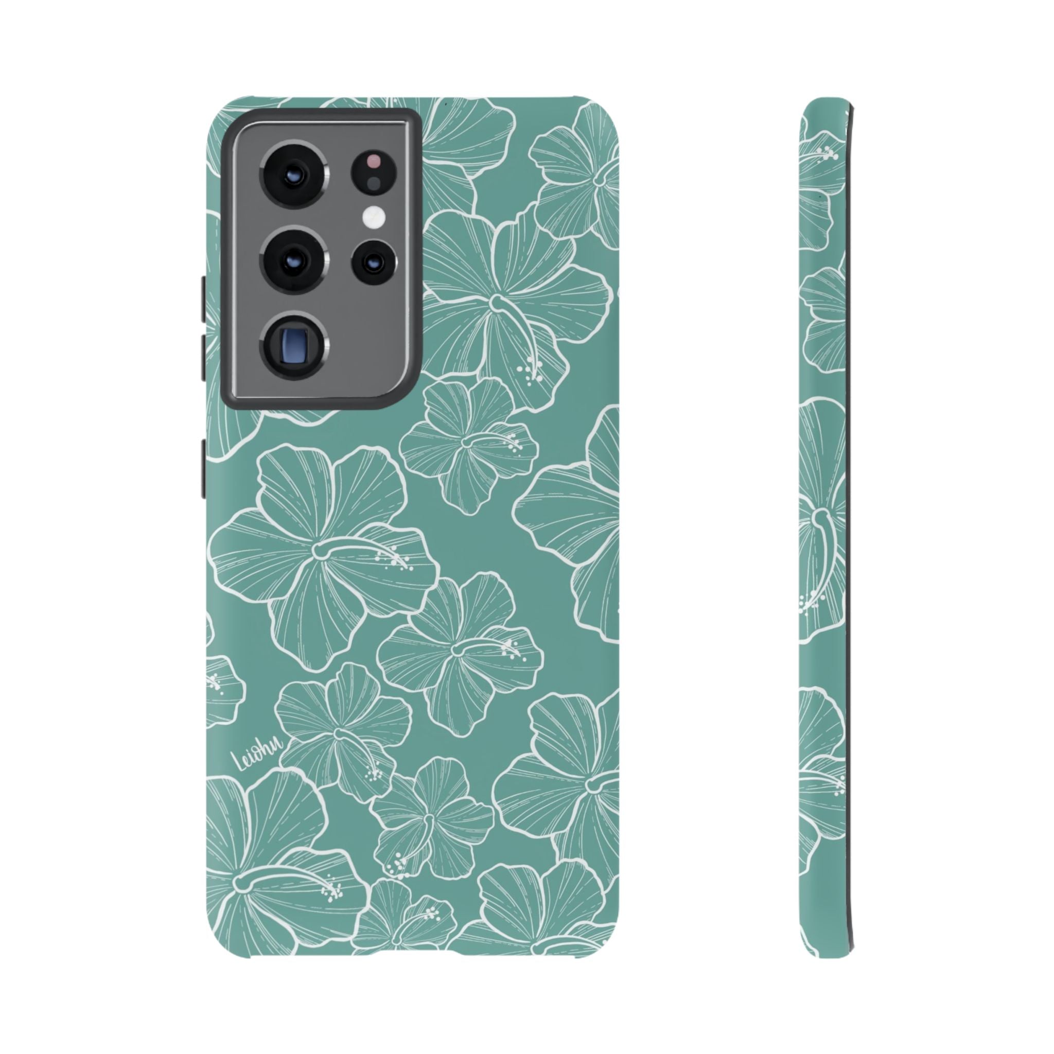 Premium Hibiscus Teal Samsung Galaxy Phone Case - Durable & Stylish Protection for Everyday Use, Work & Travel