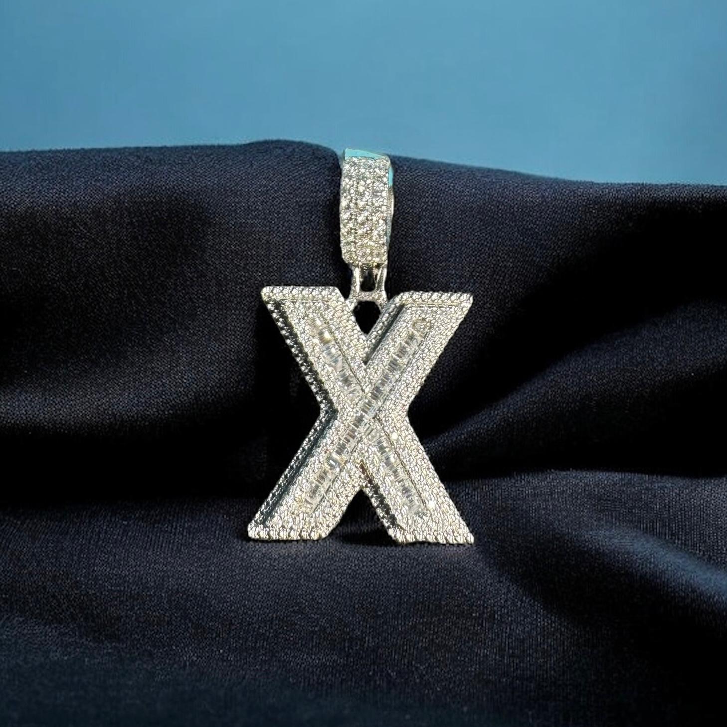 Moissanite Initial Pendant Necklace - 925 Sterling Silver Letter Charm Jewelry for Women - Perfect Gift for Birthday, Anniversary & Valentine's Day