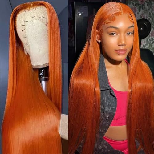 Orange Lace Front Wigs Human Hair
