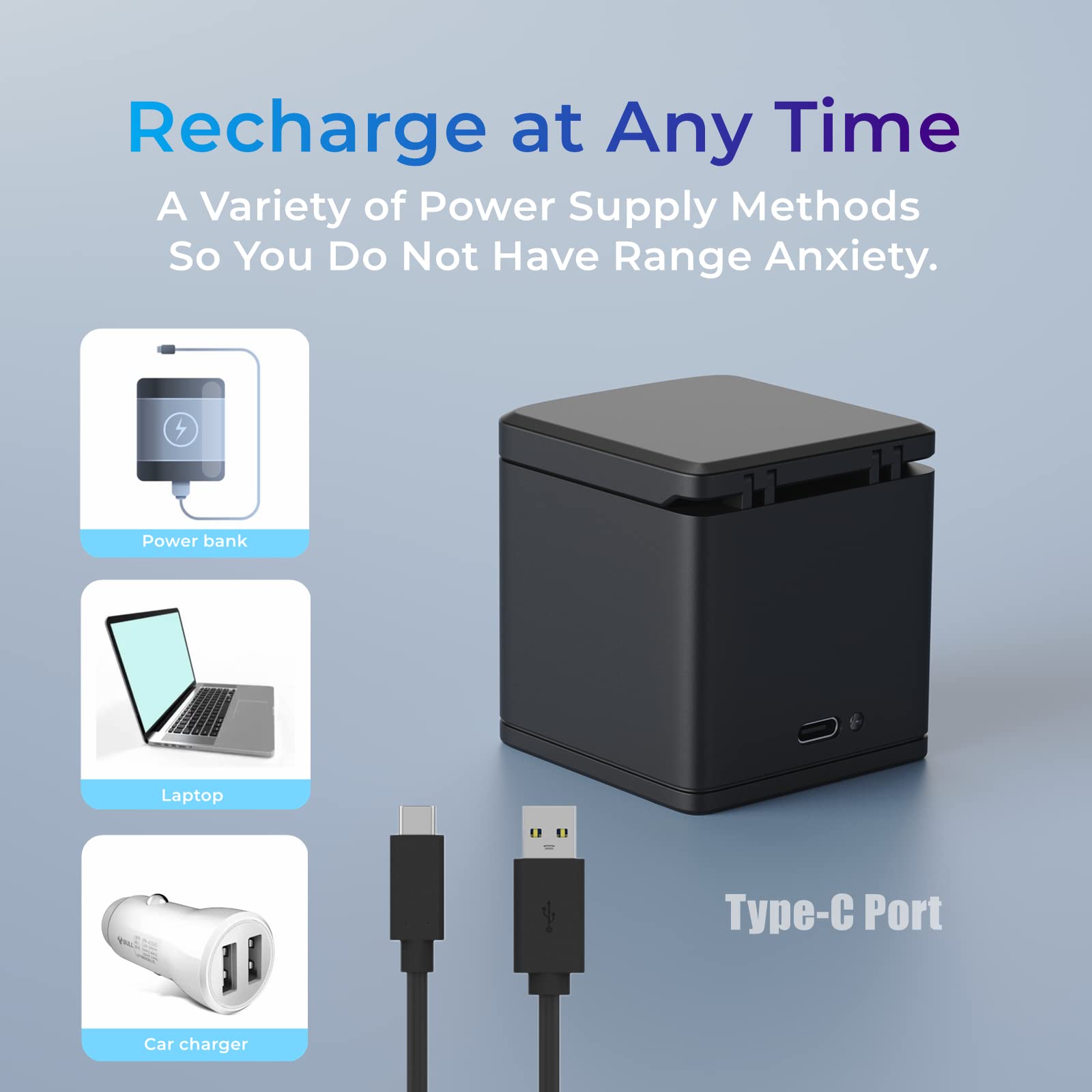 REYGEAK 3-Channel Portable Battery Charger with 3 Rechargeable Batteries for GoPro Hero 12/11/10/9 Black - Fast Charging Storage Solution for Travel, Vlogging & Outdoor Adventures