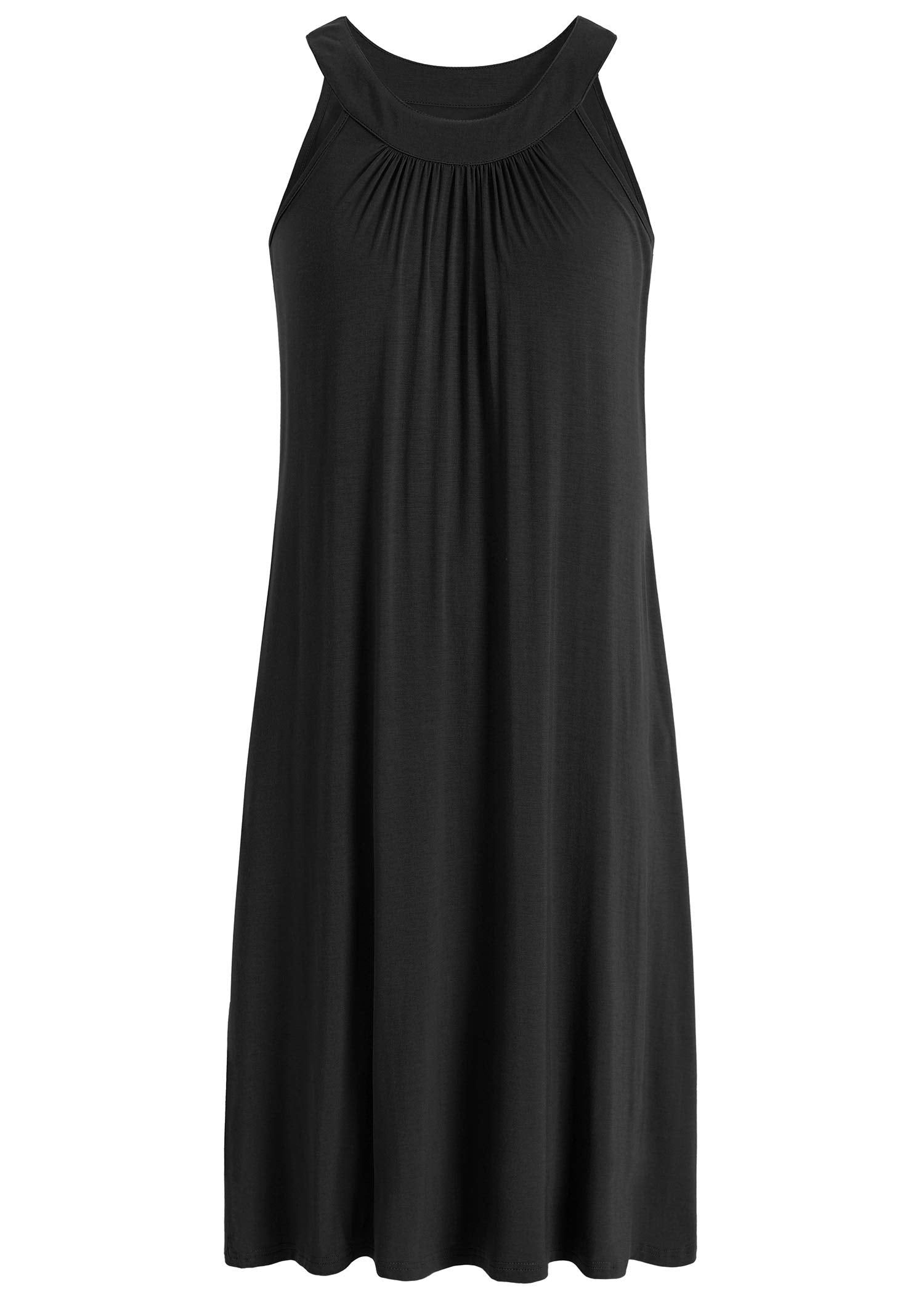 Women's Bamboo Viscose Sleeveless Nightgown with Pockets - Soft Comfortable Sleepwear for Summer & Lounge Wear - Perfect for Bedtime, Relaxing at Home or Vacation
