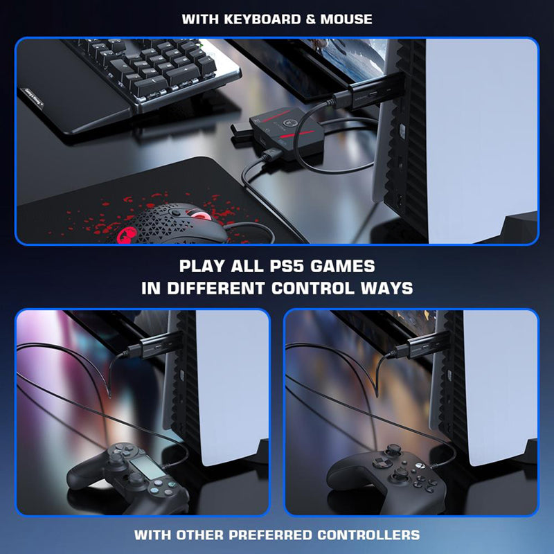 GameSir VX Adapter for PS5 Controller - Wireless Bluetooth USB Converter for Gaming on PC/Android/iOS - Perfect for Competitive Gaming & Streaming