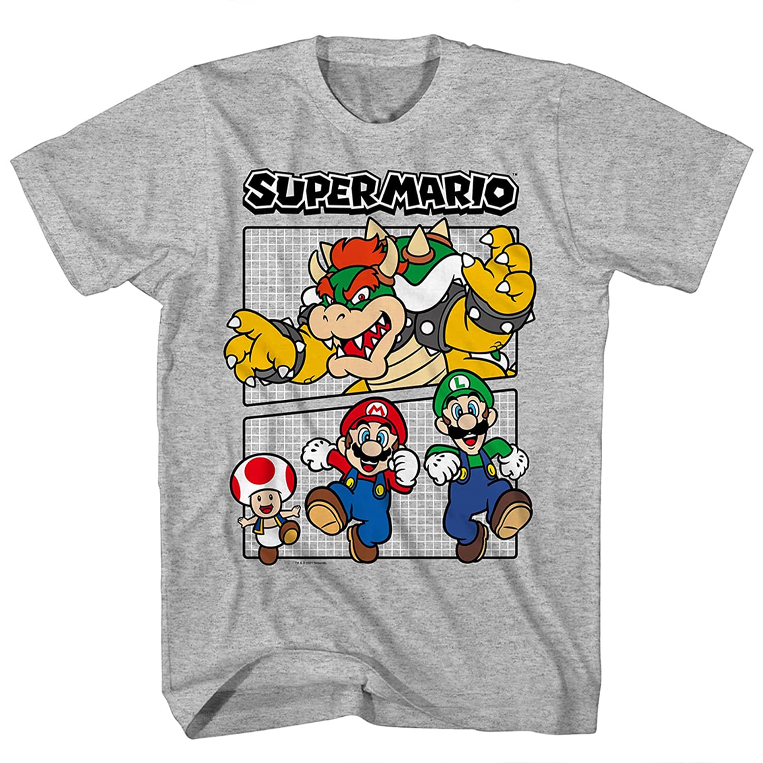 Vintage Nintendo Boys T-Shirt - Super Mario, Luigi, Zelda, Kirby & Donkey Kong Graphic Tee | Retro Gaming Shirt for Kids & Teens | Perfect for Cosplay, Birthday Gifts & Video Game Parties
