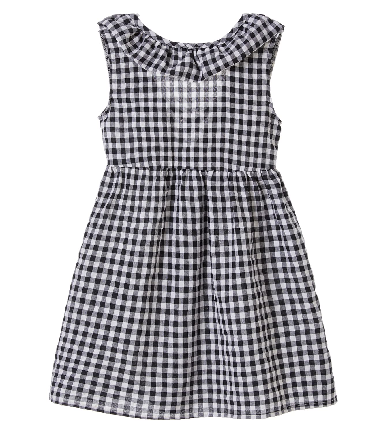 Toddler Baby Girls Cotton Ruffle Backless Sleeveless Swing Plaid Dress - Cute Casual Summer Outfit for Playdates, Parties & Photo Shoots