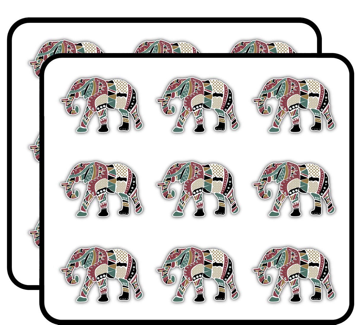 Cheerful Elephant Pattern 2 Inch 18 Pack Planner Stickers - Perfect for Bullet Journaling, Scrapbooking, DIY Crafts & Calendar Decoration