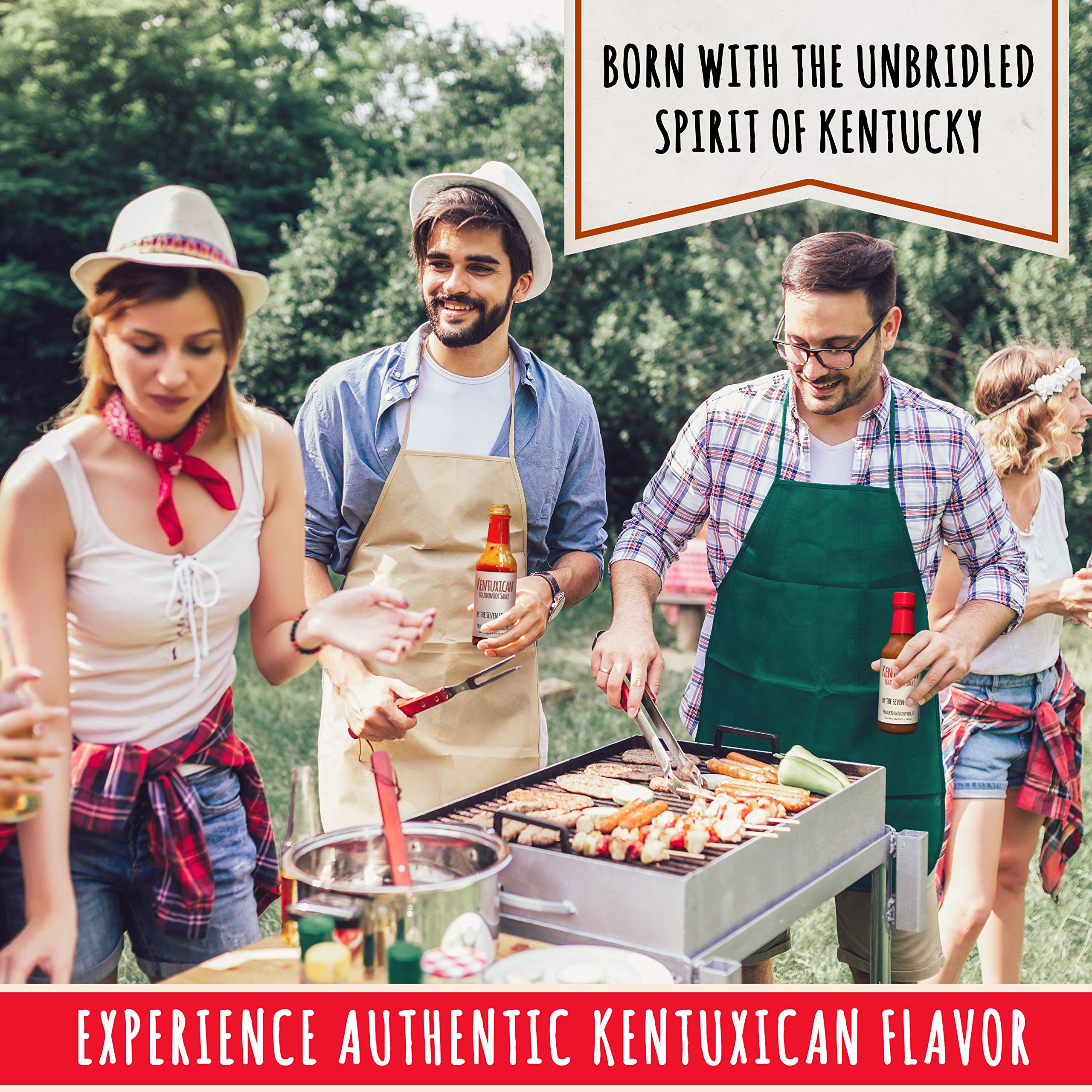 Kentuxican Bourbon Hot Sauce - Authentic Mexican Hot Sauce with Kentucky Bourbon, Habanero & Carolina Reaper Peppers - All Natural, Keto Friendly, No Preservatives - 5oz Bottle (Pack of 3) - Perfect for Tacos, Wings, BBQ & Bloody Marys