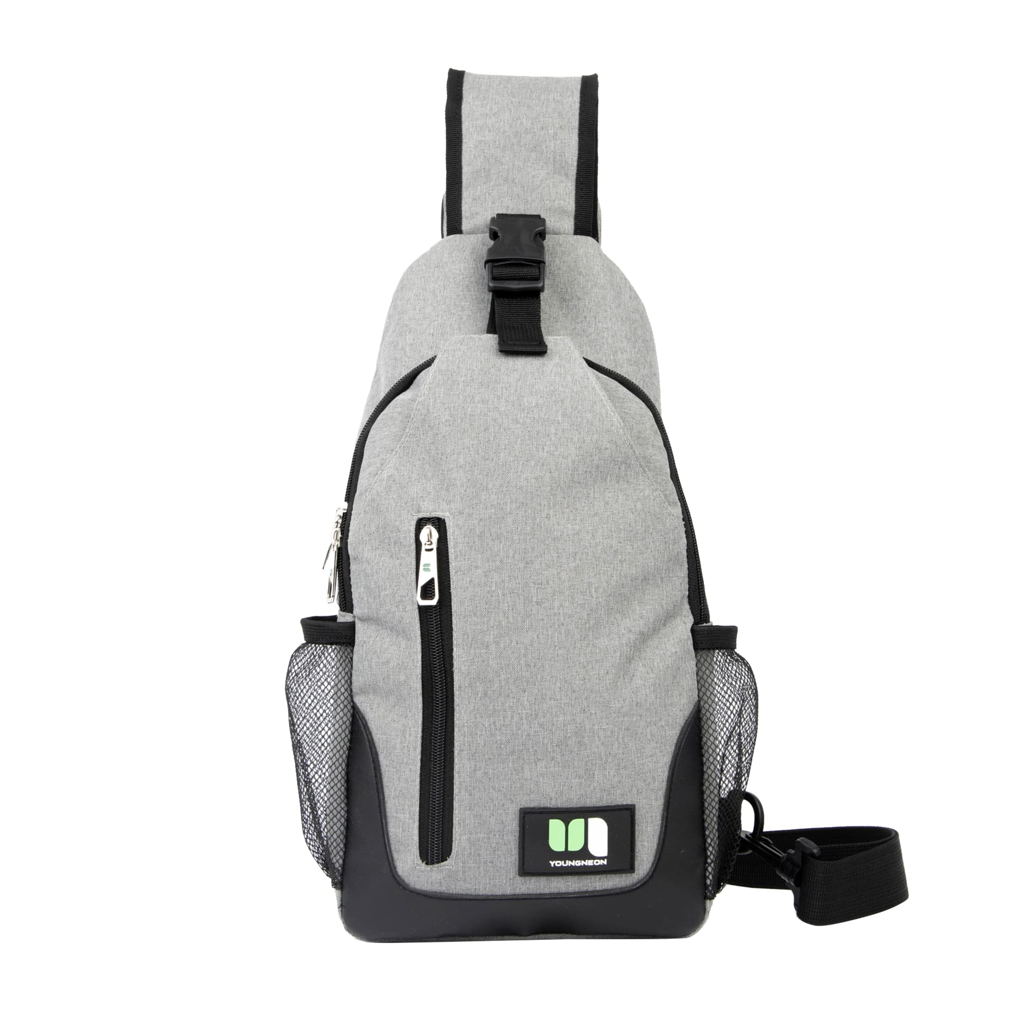 YOUNGNEON Anti-Theft Waterproof Sling Bag - Lightweight Crossbody Chest Backpack for Men & Women - Perfect for Cycling, Hiking, Travel & Daily Use (Black/Grey)