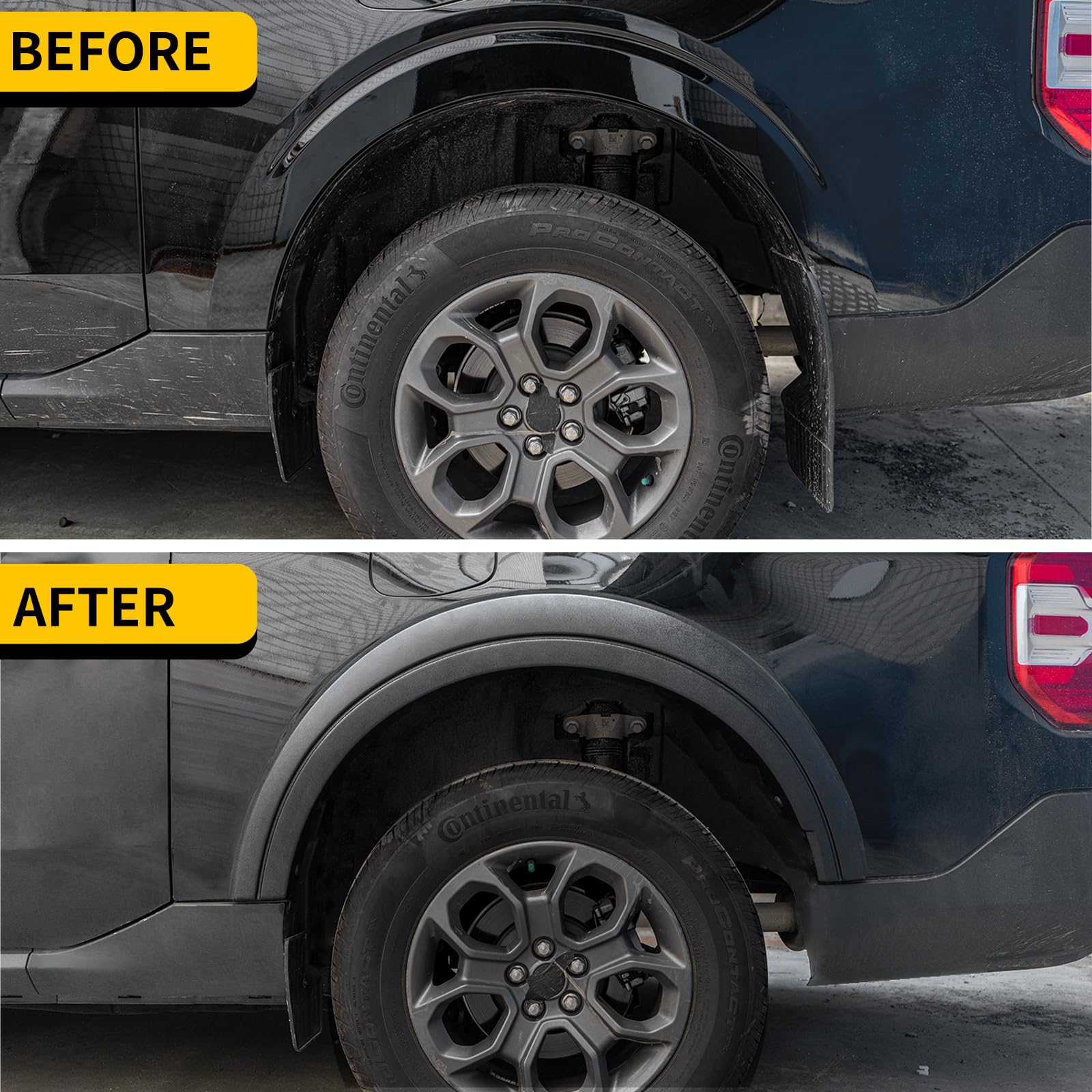 2022-2025 Ford Maverick Fender Flares - Front & Rear Wheel Arch Protector (4PC Set) | No-Drill Installation | Durable Fender Trim Accessories | Perfect for Off-Roading & Truck Customization