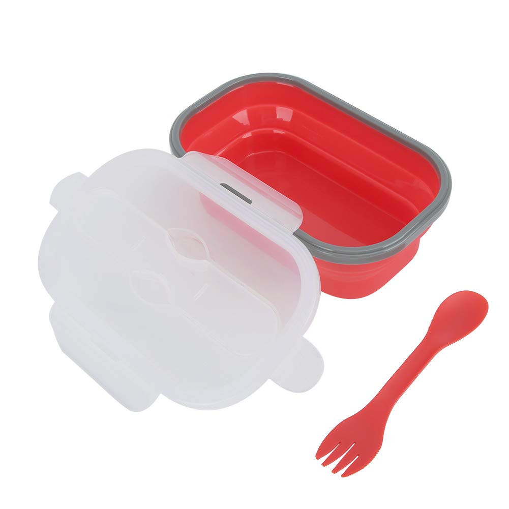 Soapow 950ml Portable Food Grade Silicone Folding Lunch Box - BPA Free Collapsible Food Container for Salad, Meal Prep, Snacks | Perfect for Outdoor Travel, Camping, Hiking, Office & Home Use