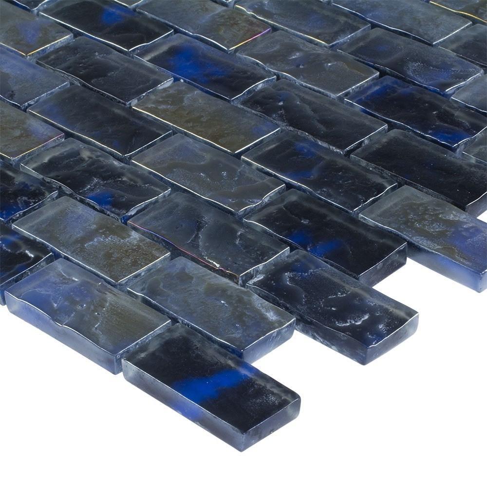 Iridescent Pool Glass Tile Volcano 1x2 - Stunning Mosaic for Swimming Pools, Backsplashes & Water Features | Perfect for Outdoor & Indoor Decor