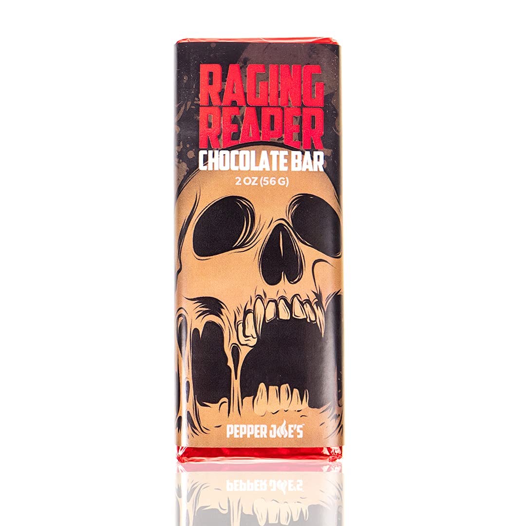 Pepper Joe’s Raging Reaper Chocolate Bar – World’s Hottest Spicy Chocolate with Carolina Reaper Pepper – Extreme Heat Candy – 2oz Dark Chocolate Bar (3 Pack) – Perfect for Hot Pepper Challenges, Gifts for Spicy Food Lovers & Daredevil Snacks