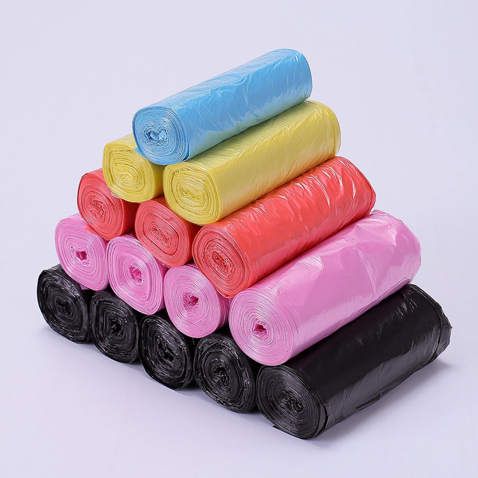 Foldable Wall Mounted Trash Can - Hanging Kitchen Cabinet & Vehicle Paper Basket with 5 Rolls (100 Pcs) Random Color Garbage Bags - Perfect for Home, Office, RV & Small Space Organization