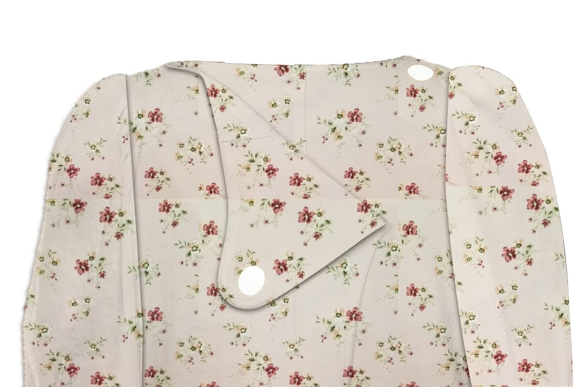 Open Back Nightgowns for Women - 3 Pack Long Sleeve Floral Print Lace Patient Gowns - Comfortable Hospice & Bedridden Nightwear for Hospital, Home Care & Recovery
