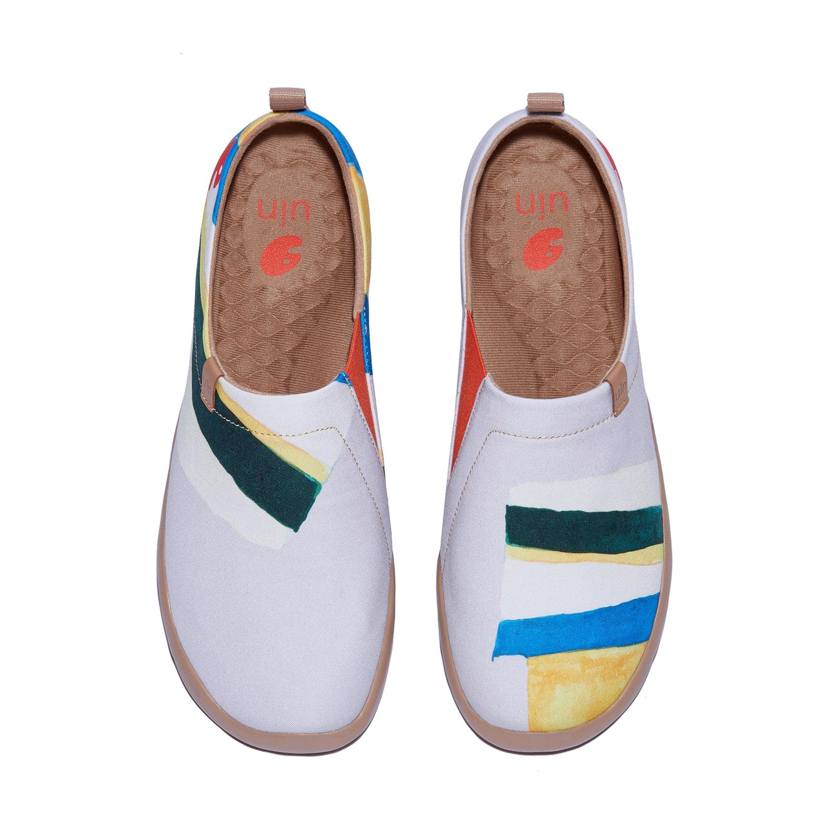 UIN Women's Slip On Loafers - Lightweight Comfortable Walking Shoes for Travel & Casual Wear | Breathable Flats with Geometric Design | Perfect for Work, Shopping & Daily Activities