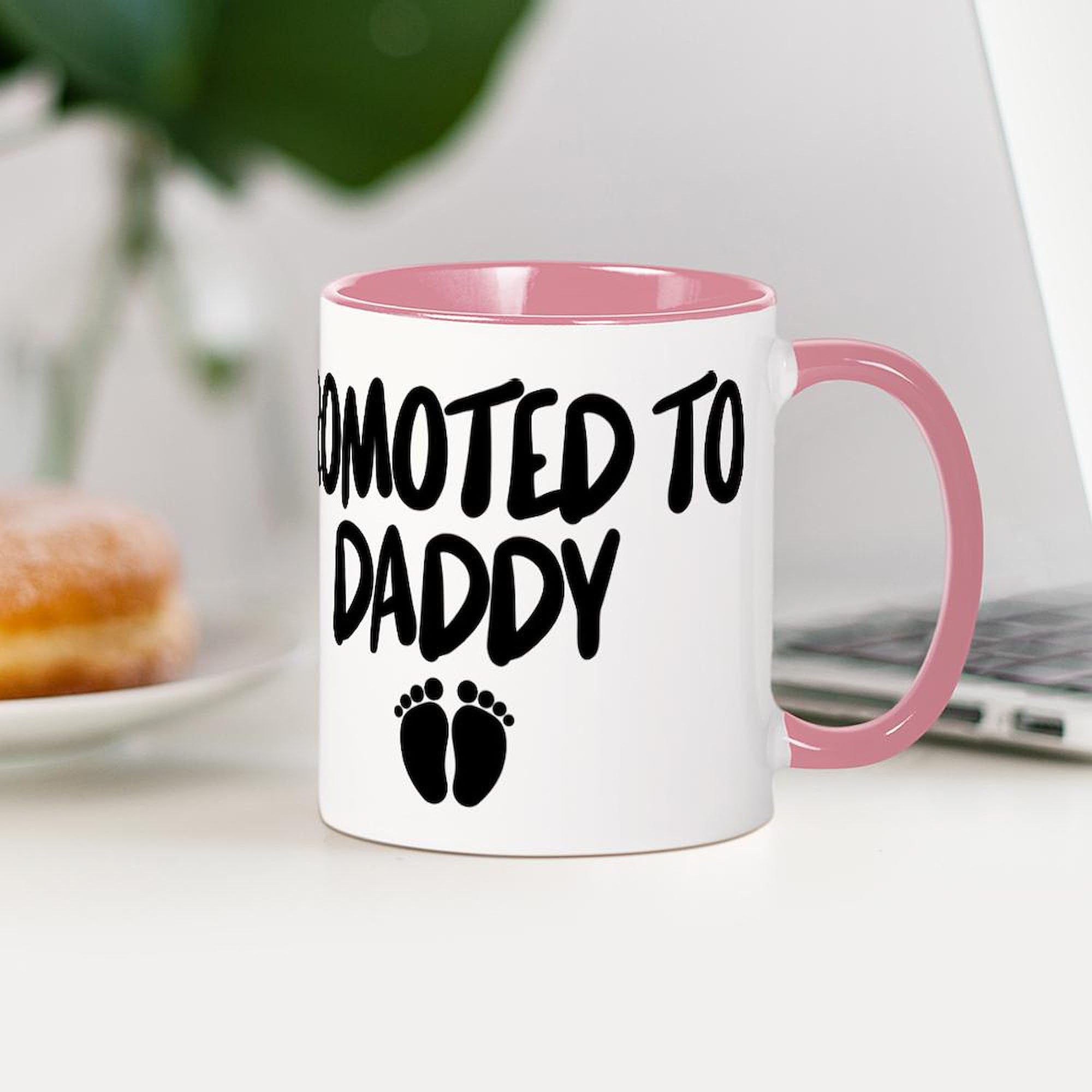 Promoted To Daddy 11 oz Ceramic Coffee Mug - Funny New Dad Gift for Office, Home & Father's Day - Perfect for Coffee, Tea & Hot Drinks