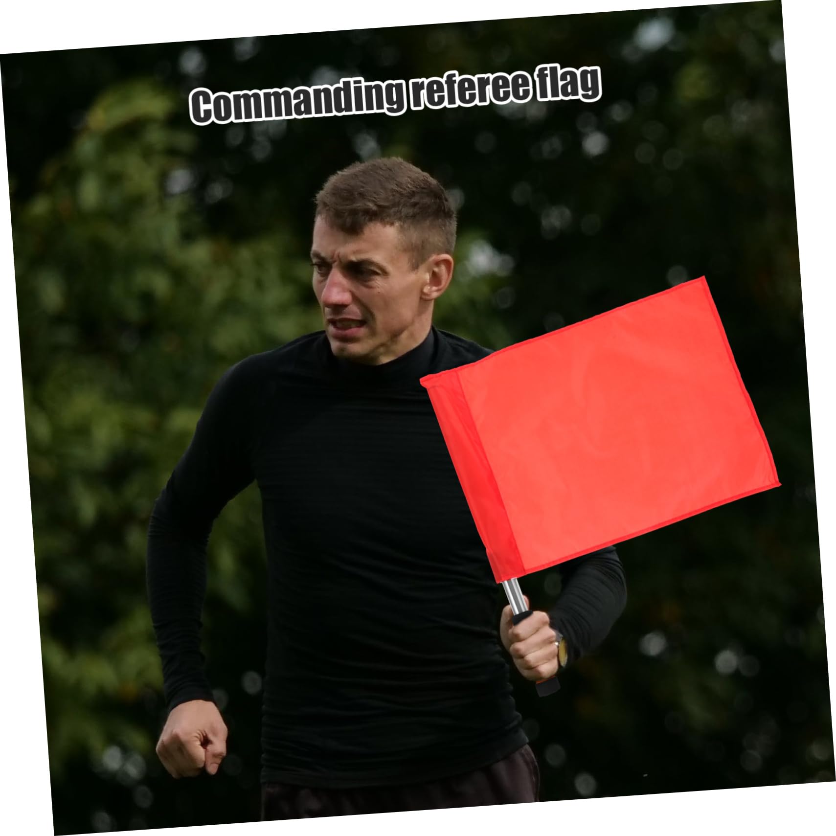 Veemoon 4 Pack Red Safety Flags - Referee Handheld Flags for Soccer, Racing, Track & Field - High Visibility Warning Flags for Sports, Traffic Control & Emergency Signaling